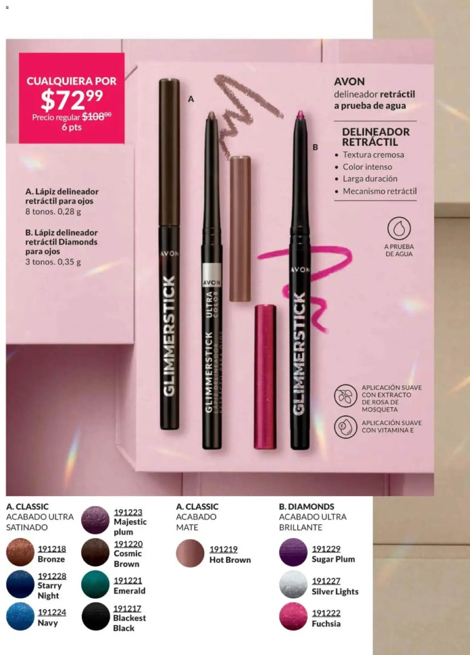 Nuevas ofertas de AVON válidas en toda la República Mexicana desde el 28.11.2025. ¡Encuentra las mejores ofertas en AVON campaña 18 2025! | Página: 84 | Productos: Agua, Mate, Delineador