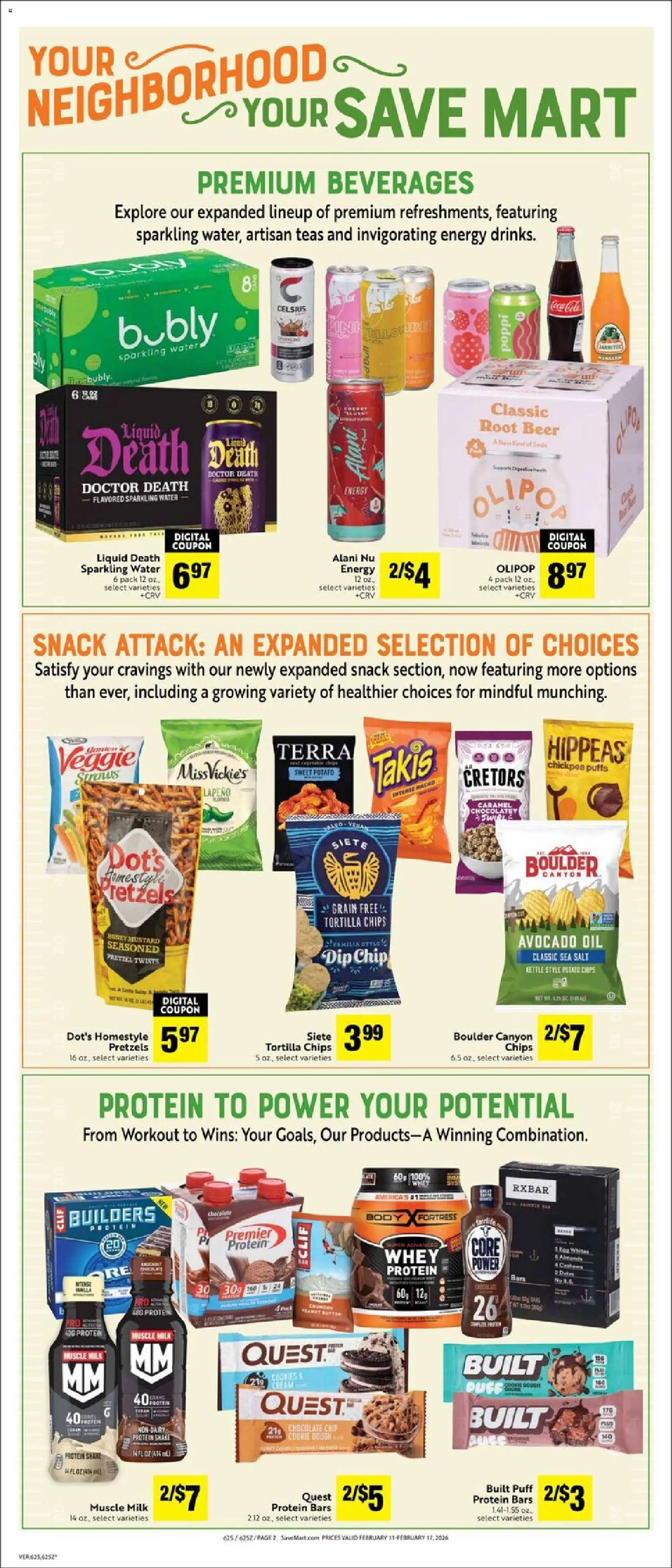 Save Mart Weekly Ad - valid from 11.02.2026 | Page: 6 | Products: Milk, Oil, Avocado, Salt
