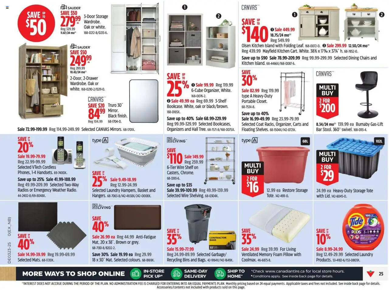 Canadian Tire flyer valid from 30.05.2025 | Page: 33 | Products: Pillow, Shelf, Basket, Coat