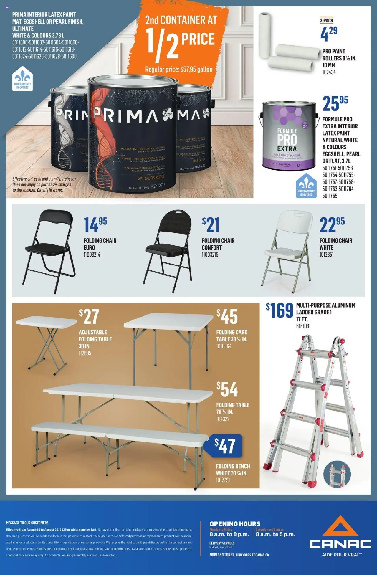 Canac flyer valid from 14.08.2025 | Page: 14 | Products: Table, Chair