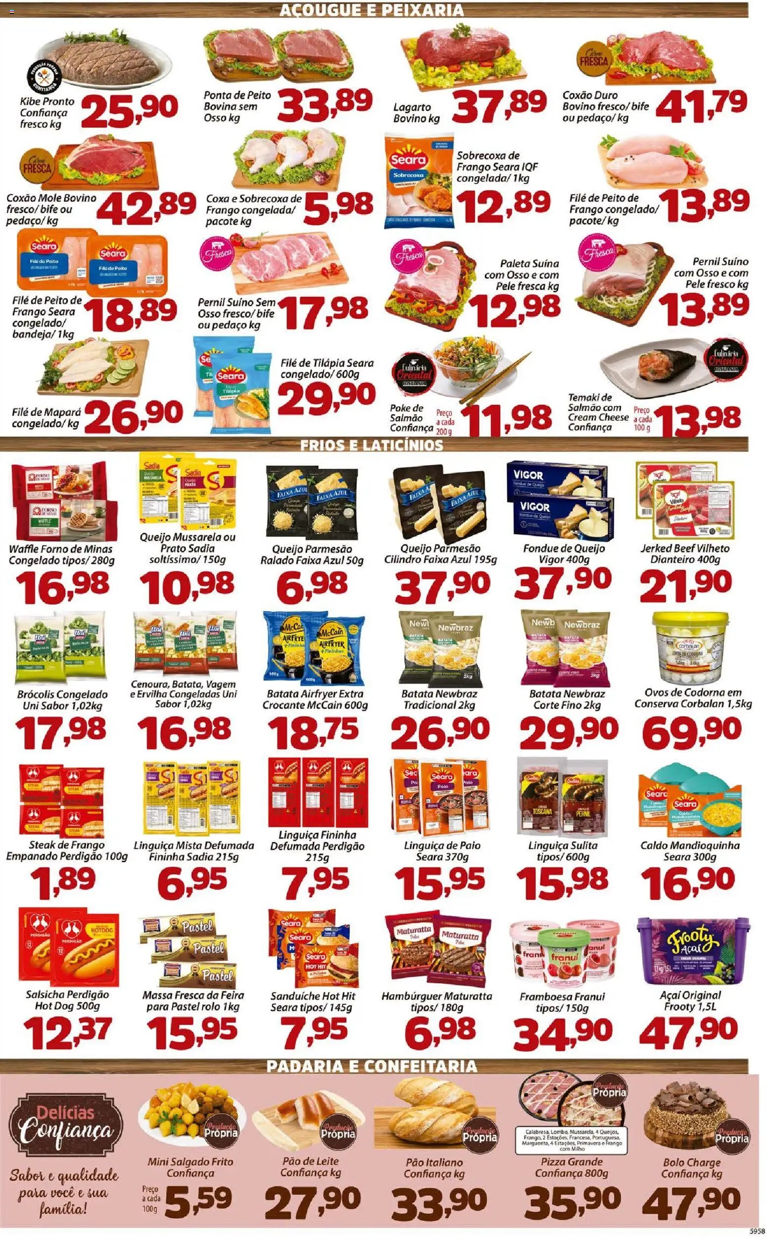 Confiança Folheto - válido de 07.04.2026 | Página: 3 | Produtos: Franui, Parmesão, Filé de tilápia, Açaí