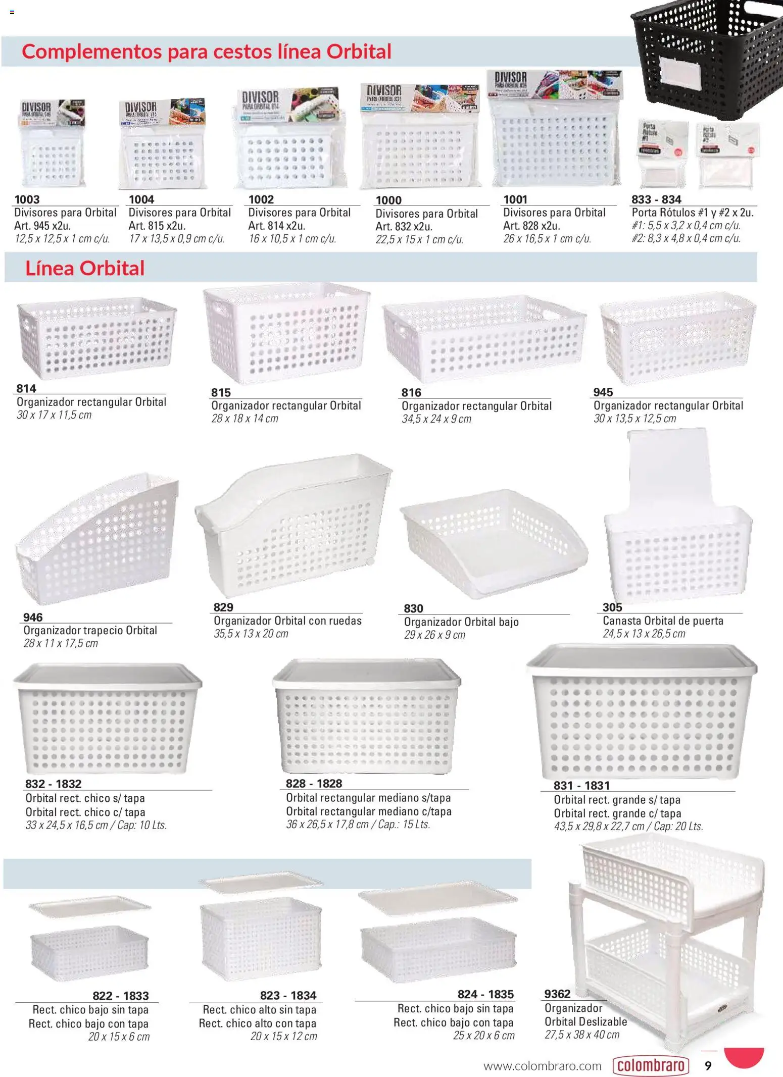 Colombraro catálogo │ válido desde el 26.01.2026 | Página: 9 | Productos: Organizador, Canasta