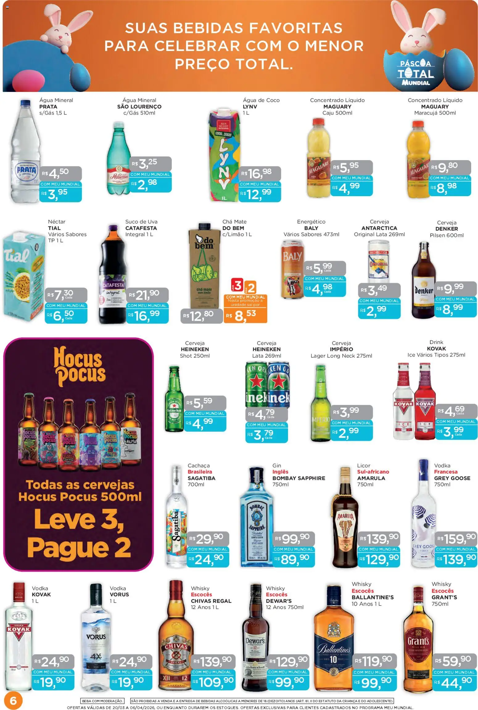 Mundial Folheto - válido de 20.03.2026 | Página: 6 | Produtos: Coco, Chá mate, Licor, Suco