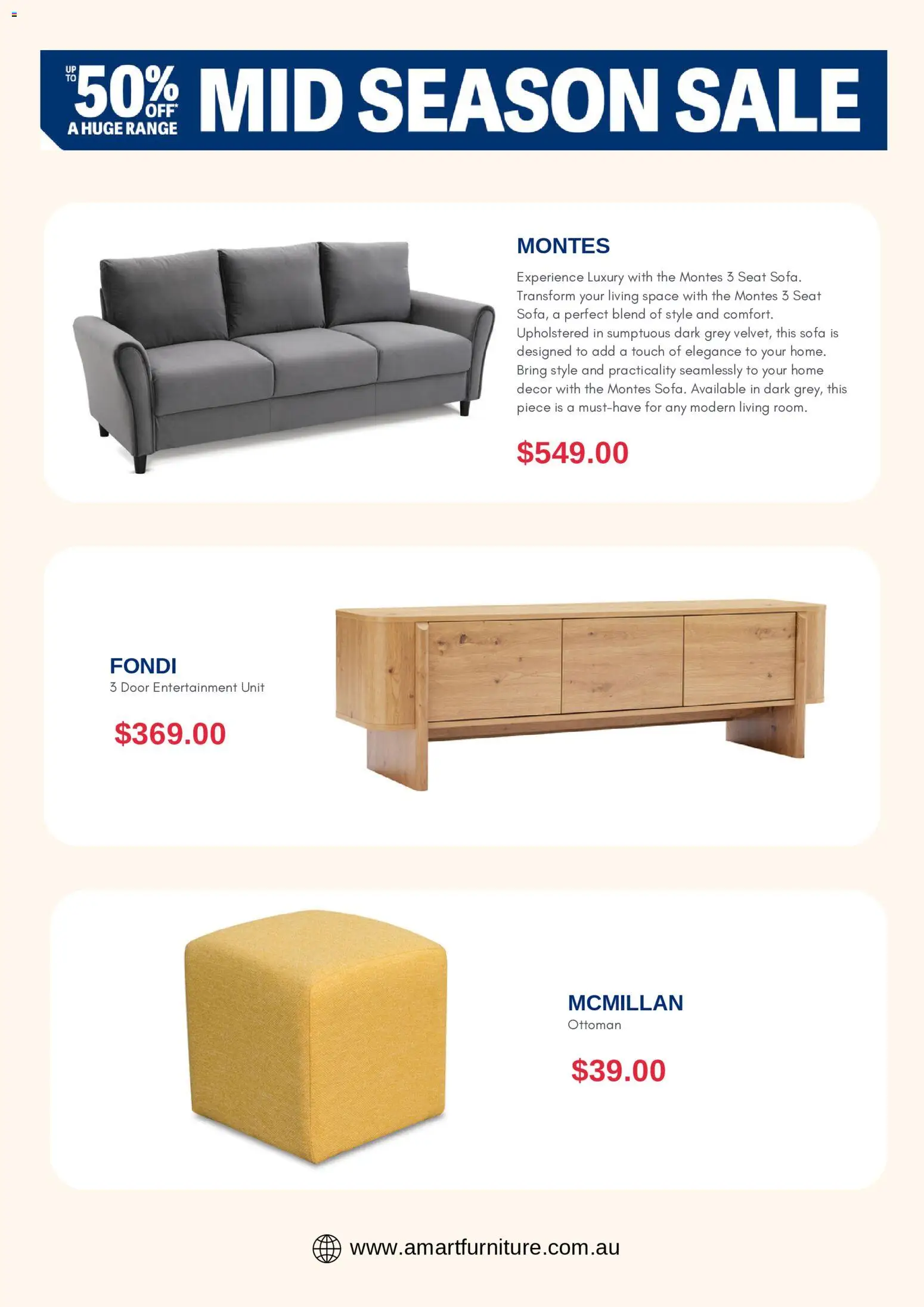 Amart Furniture catalogue - valid from 20.03.2026 | Page: 2 | Products: Sofa, Decor, Door, Ottoman