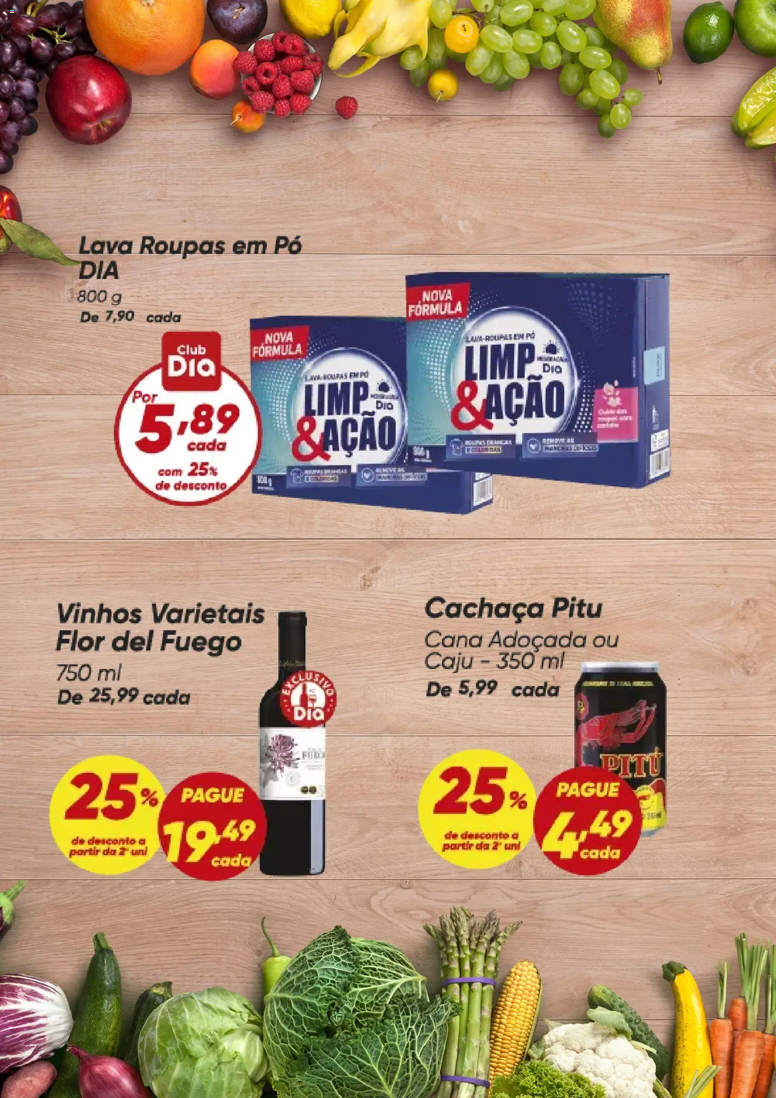 Dia Folheto - válido de 09.04.2026 | Página: 4 | Produtos: Caju, Pó, Cachaça, Roupas