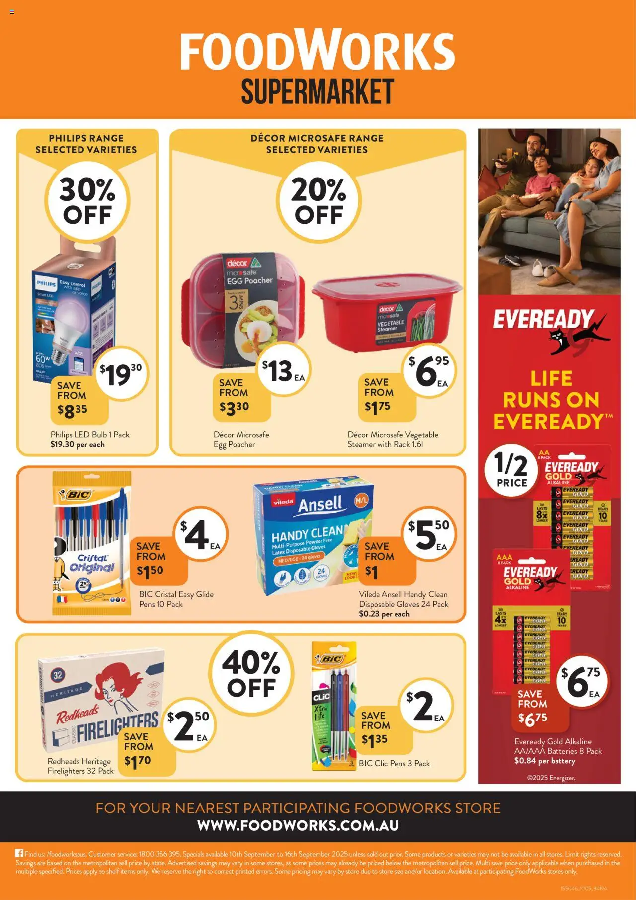 Foodworks catalogue - valid from 10.09.2025 | Page: 34 | Products: Decor, Battery, Bulb, Batteries