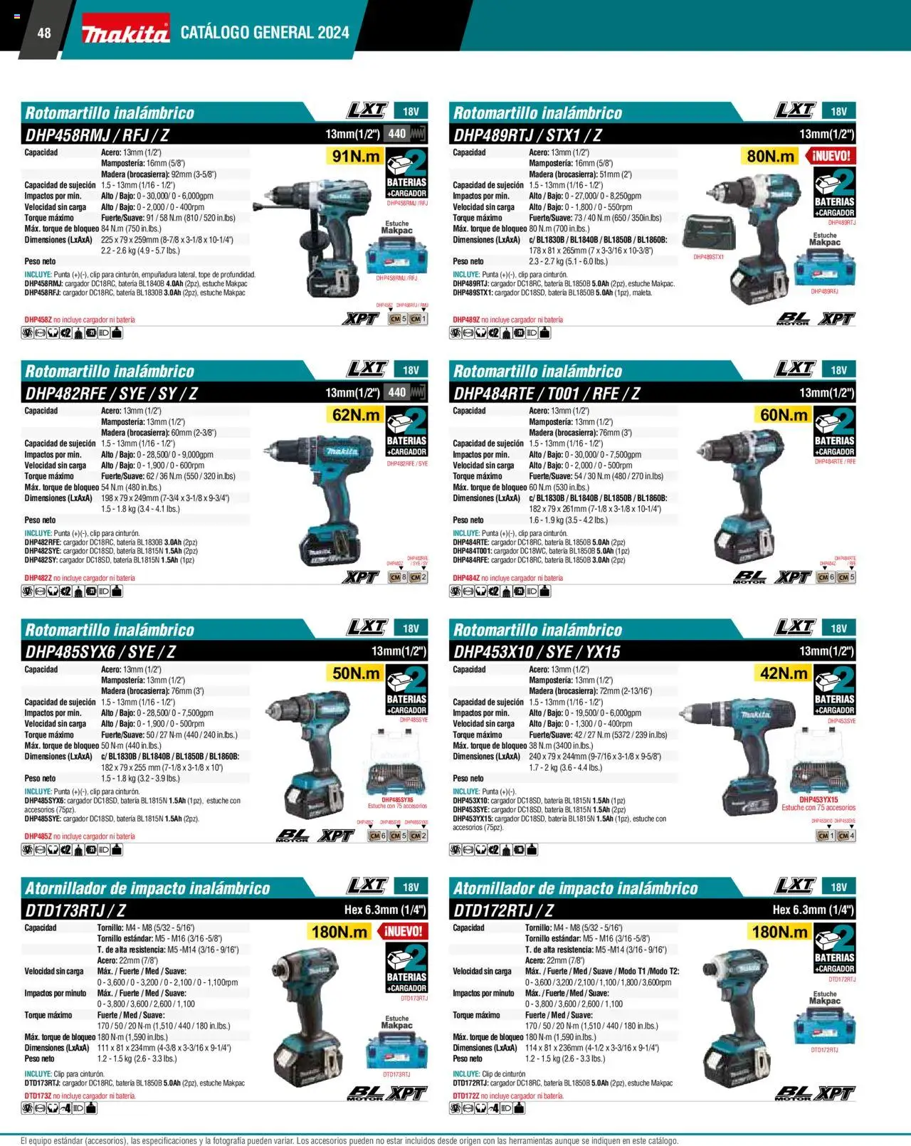 Nuevas ofertas de Makita válidas en toda la República Mexicana desde el 17.04.2024. ¡Encuentra las mejores ofertas en Makita catálogo ! | Página: 48 | Productos: Tornillo, Estuche, Cargador, Batería