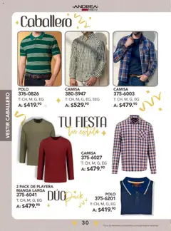 Nuevas ofertas de Andrea válidas en toda la República Mexicana desde el 24.08.2025. ¡Encuentra las mejores ofertas en Andrea - Catálogo Fiestas y Celebraciones! | Página: 30 | Productos: Camisa, Manga, Playera