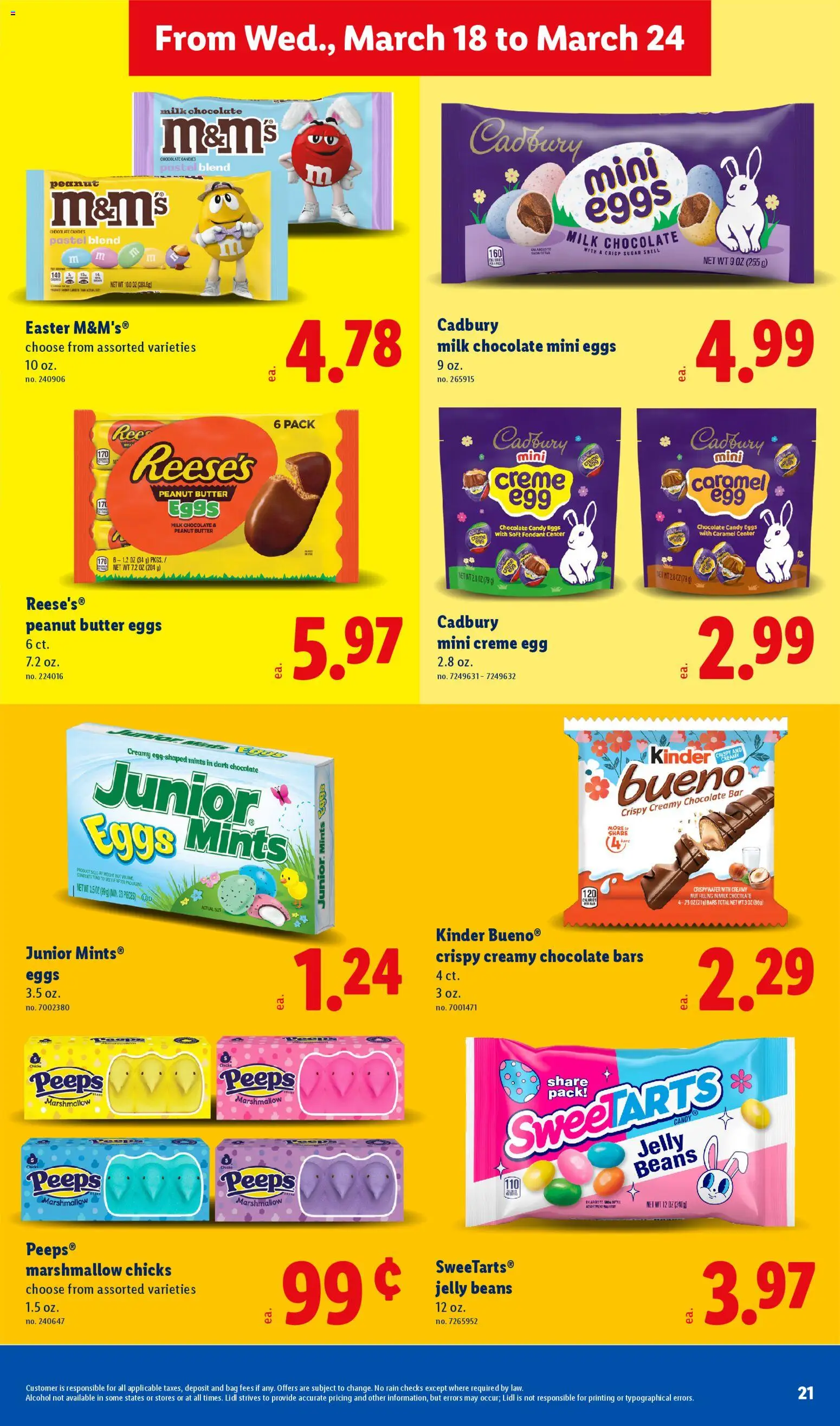Lidl Weekly Ad - valid from 18.03.2026 | Page: 21 | Products: Butter, Eggs, Candies, Sugar