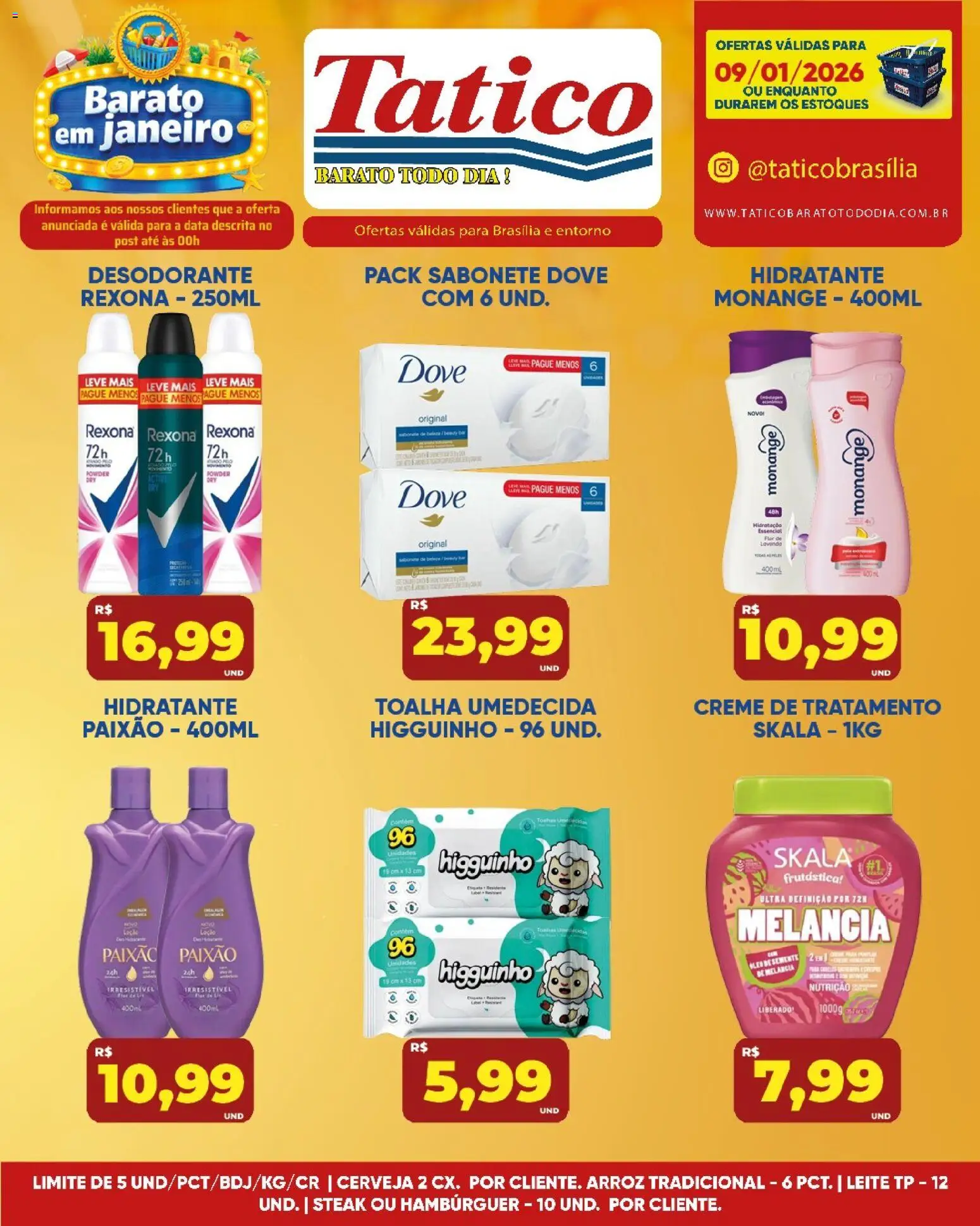 Tatico Folheto - válido de 09.01.2026 | Página: 14 | Produtos: Desodorante, Sabonete, Rexona, Toalha umedecida