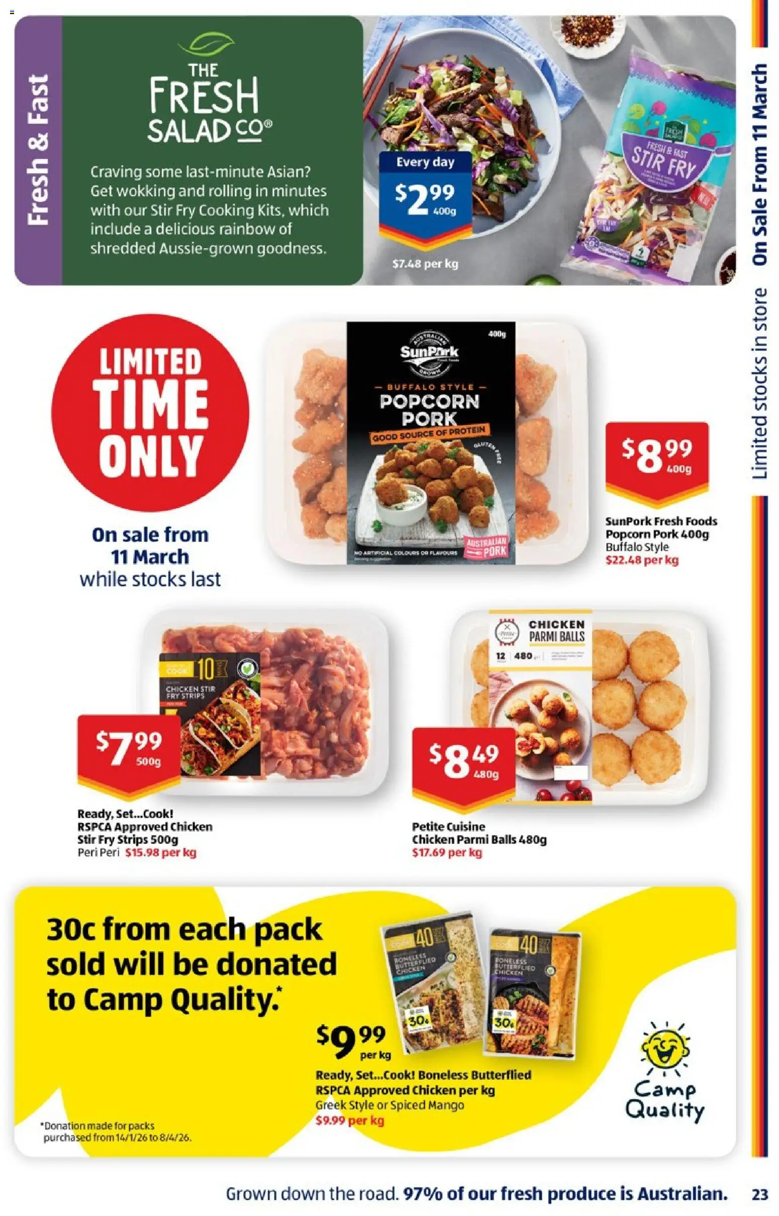 Aldi catalogue - valid from 18.03.2026 | Page: 23 | Products: Pork, Popcorn, Salad, Mango
