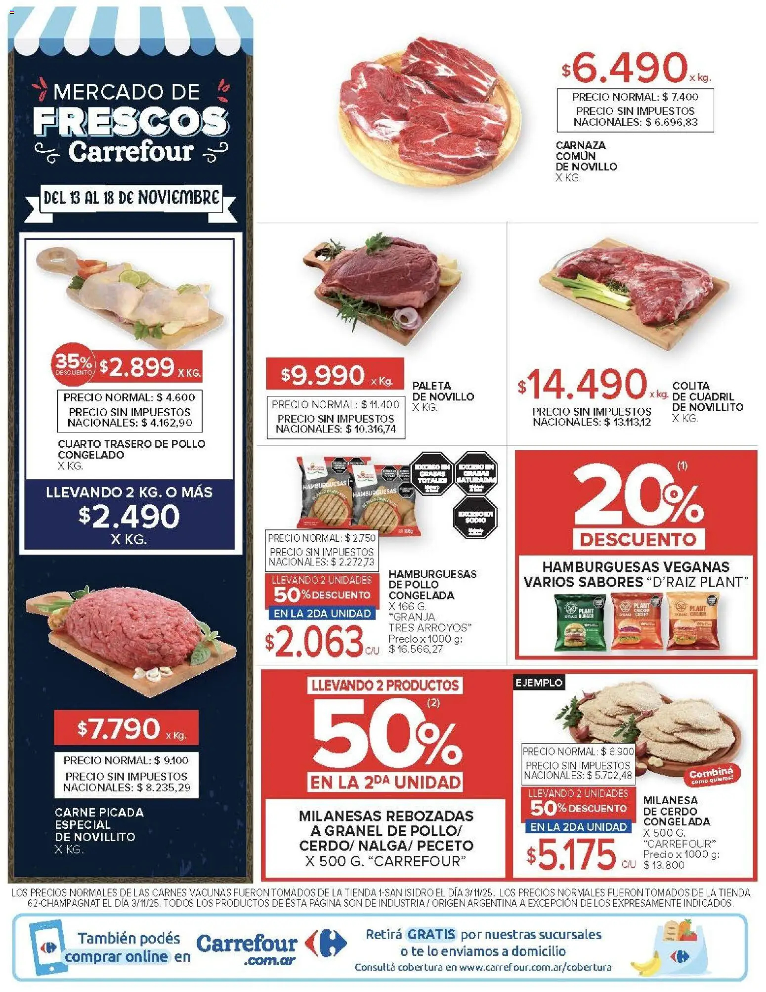 Carrefour Market catálogo │ válido desde el 13.11.2025 | Página: 14 | Productos: Milanesa, Paleta, Cerdo, Té