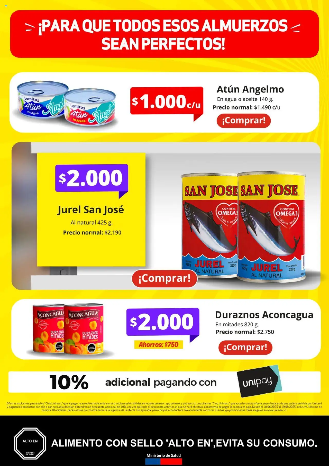 Unimarc ofertas  │ válido desde el 18.06.2025 | Página: 18 | Productos: Atún, Agua, Durazno, Aceite