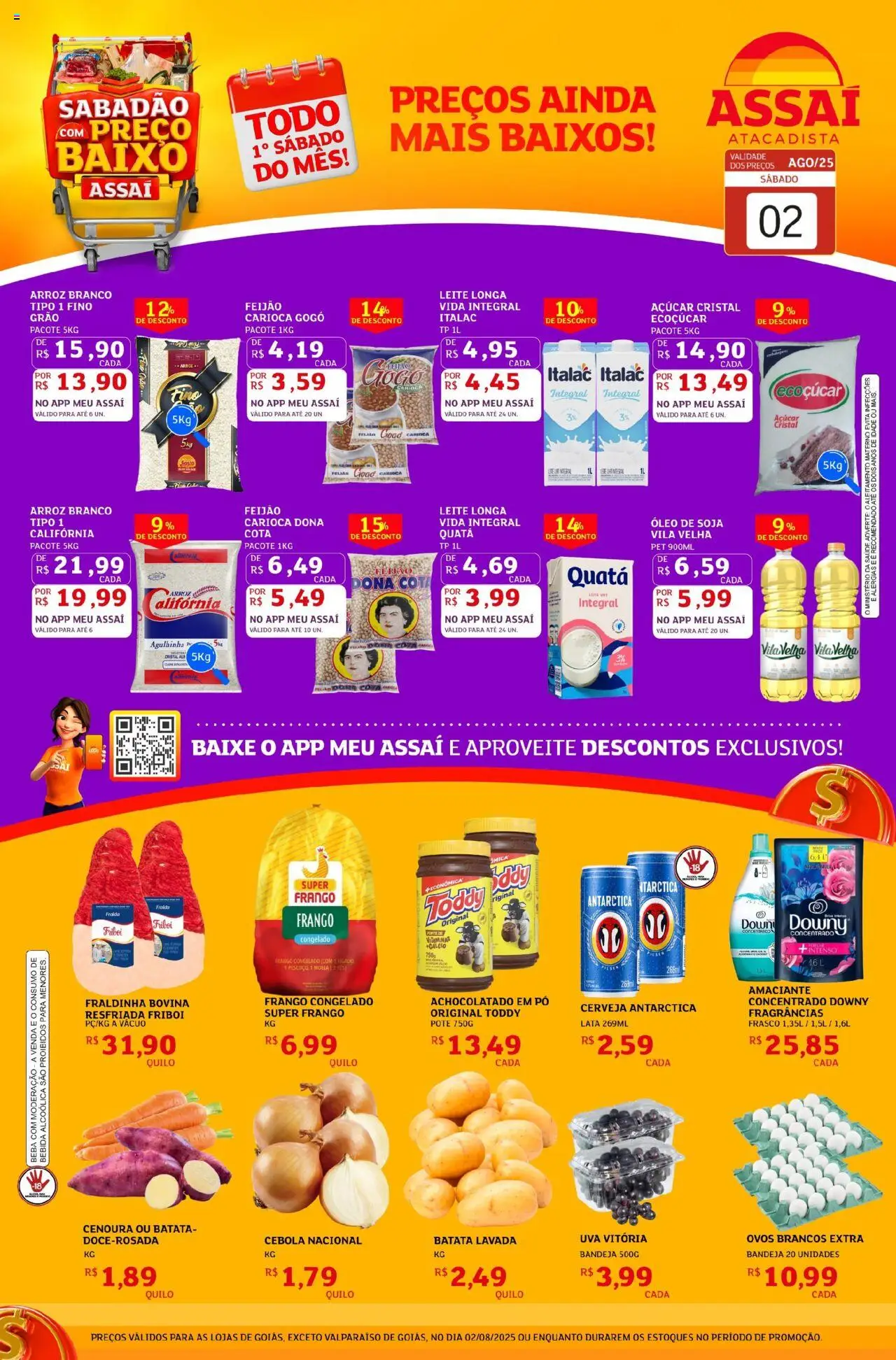 Assaí Atacadista Folheto - válido de 02.08.2025 | Página: 1 | Produtos: Pó, Cenoura, Frango, Amaciante