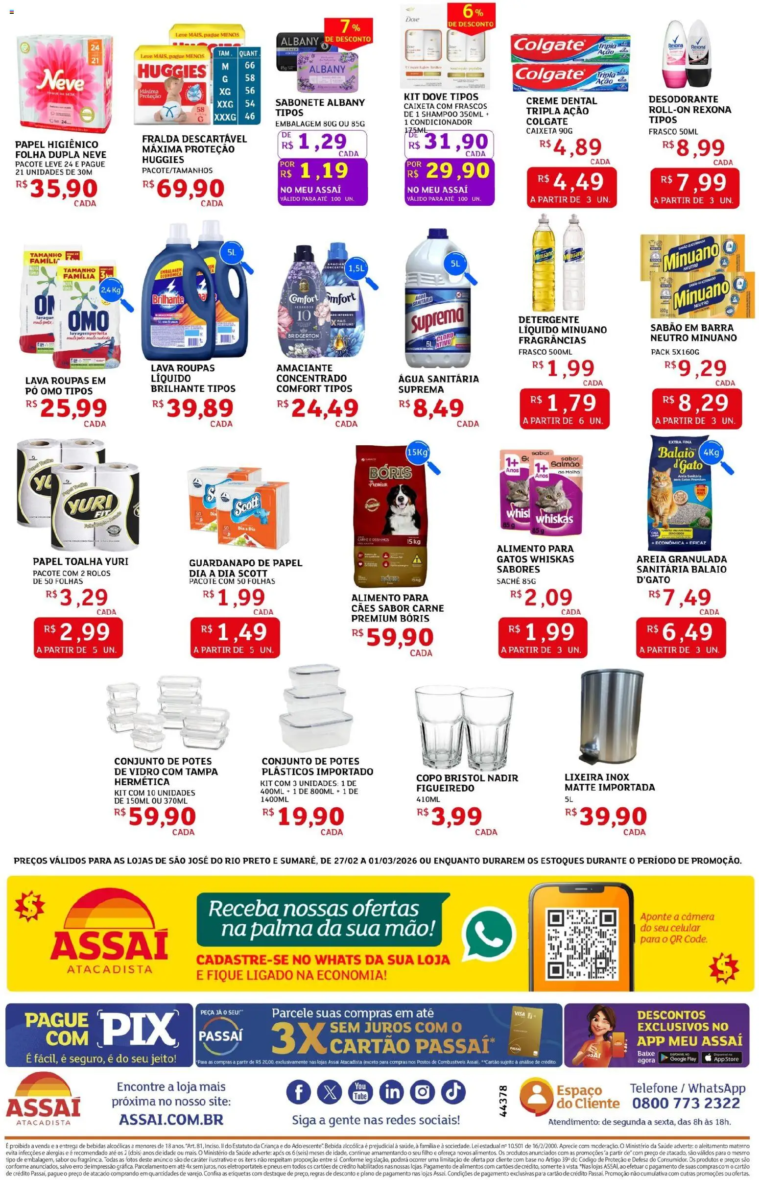 Assaí Atacadista Folheto - válido de 27.02.2026 | Página: 4 | Produtos: Shampoo, Desodorante, Detergente, Bebida