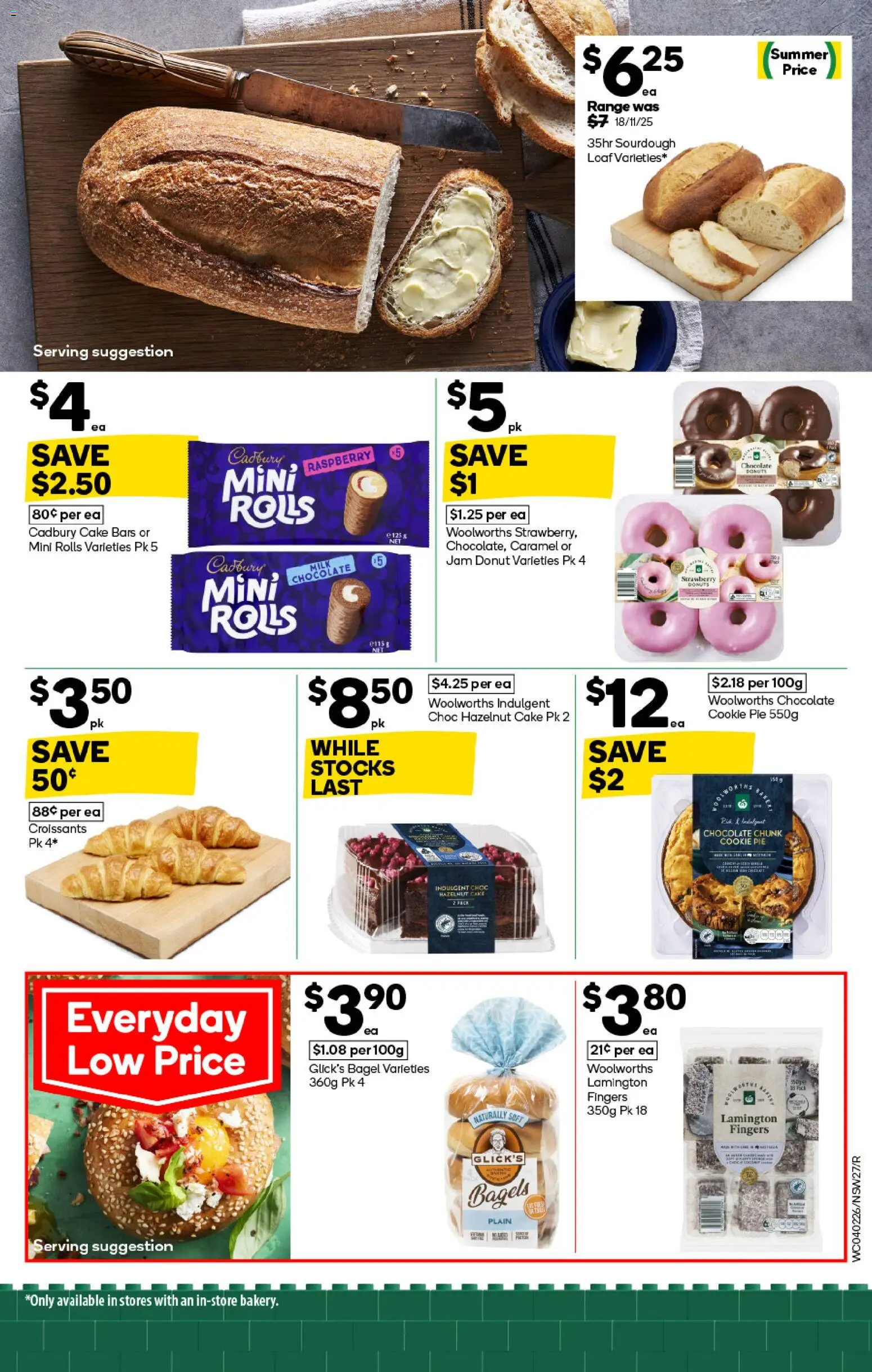 Woolworths catalogue - valid from 04.02.2026 | Page: 27 | Products: Bagels, Milk, Donuts, Chocolate