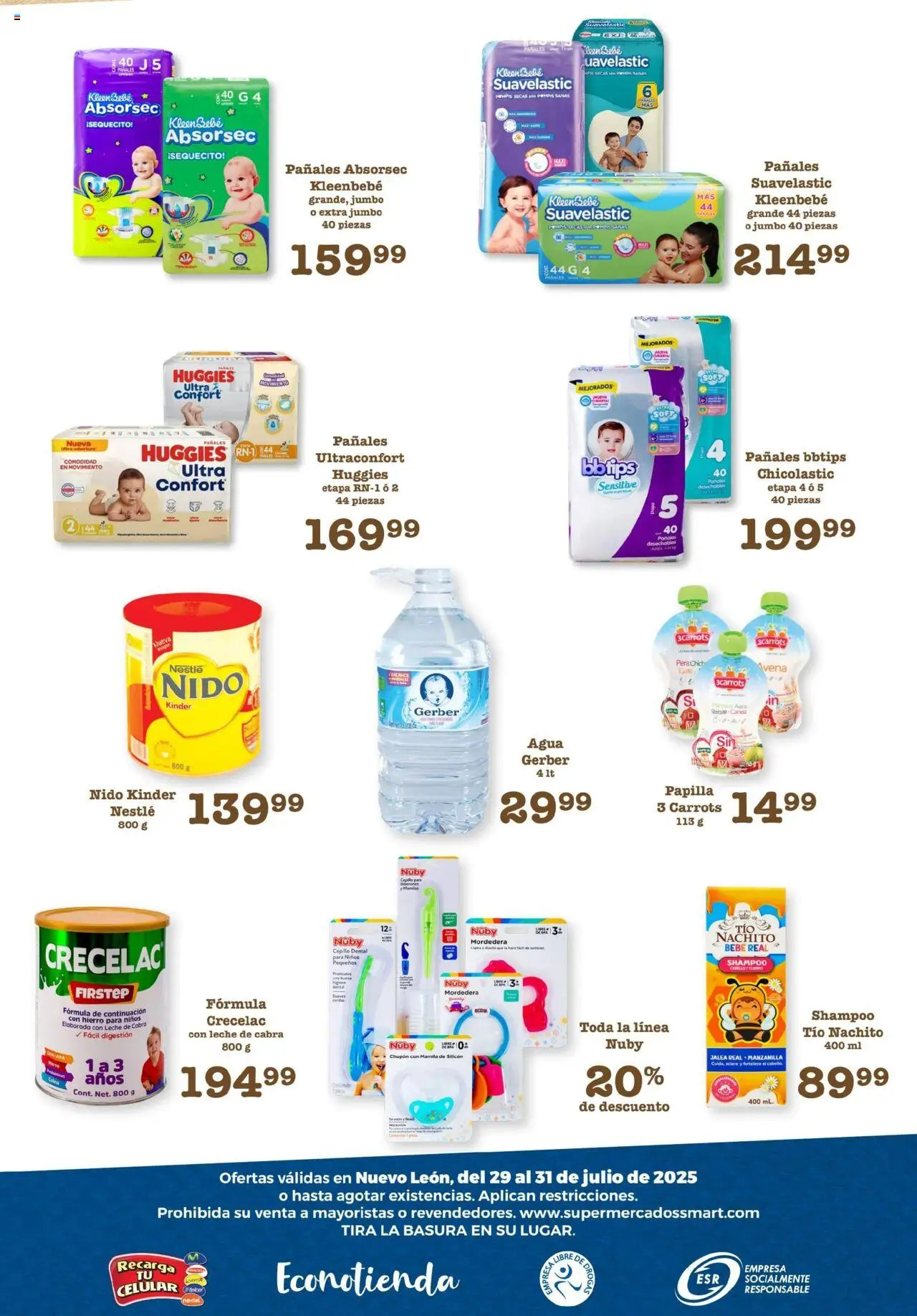 Nuevas ofertas de S-Mart válidas en toda la República Mexicana desde el 29.07.2025. ¡Encuentra las mejores ofertas en S-Mart - Folleto de Feria - Monterrey! | Página: 6 | Productos: Pera, Cepillo, Manzana, Leche