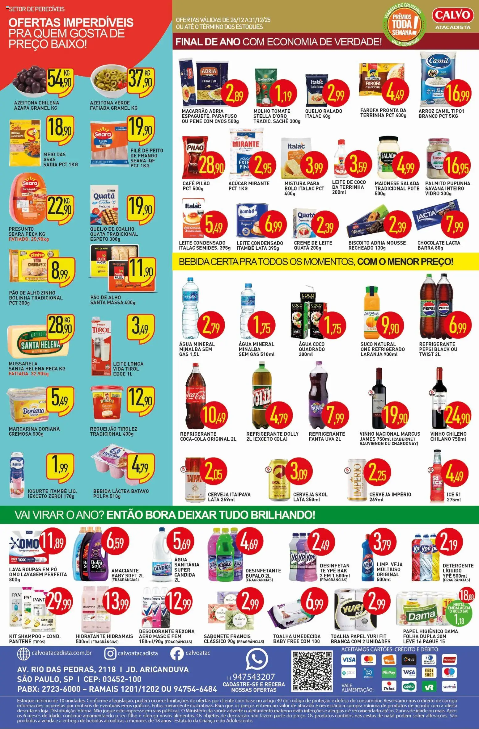 Calvo Atacadista Folheto - válido de 26.12.2025 | Página: 2 | Produtos: Pao de alho, Leite condensado, Desinfetante, Margarina