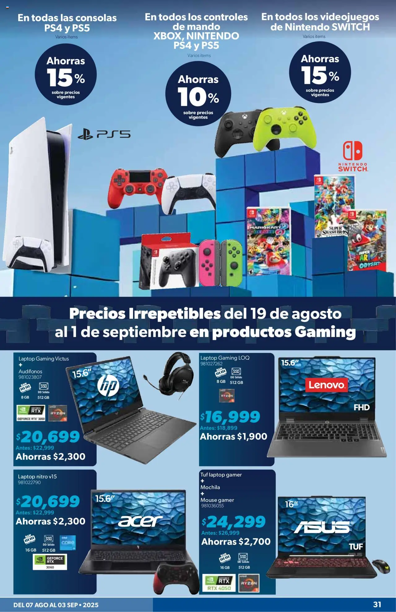 Nuevas ofertas de Sam's Club válidas en toda la República Mexicana desde el 07.08.2025. ¡Encuentra las mejores ofertas en Sam's Club - Catálogo Productos Especiales! | Página: 31 | Productos: Mochila, Mouse, Audífonos, Sobre