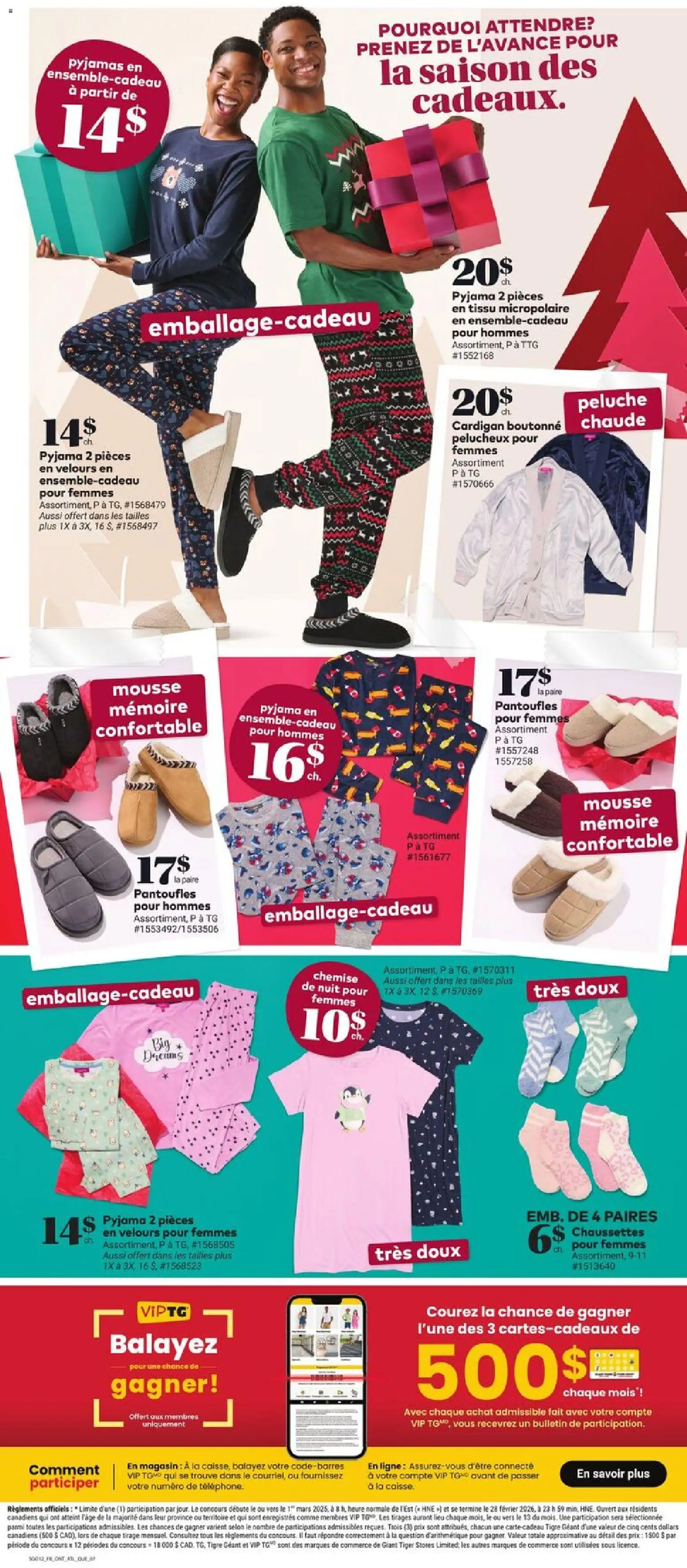 Giant Tiger flyer valid from 22.10.2025 | Page: 9 | Products: Slippers, Shoes, Socks, Pajamas
