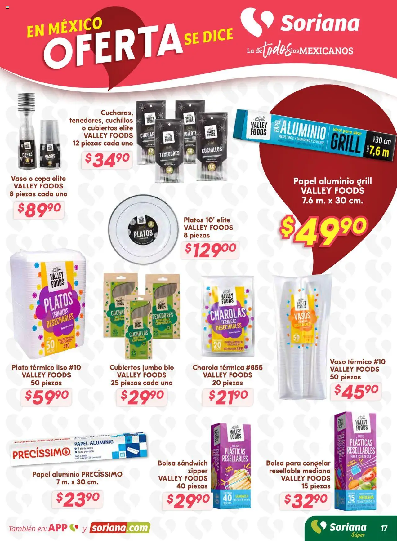 Nuevas ofertas de Soriana válidas en toda la República Mexicana desde el 16.10.2025. ¡Encuentra las mejores ofertas en Soriana - Preciazazaso Súper: Valle de México! | Página: 24 | Productos: Bolsa, Vasos