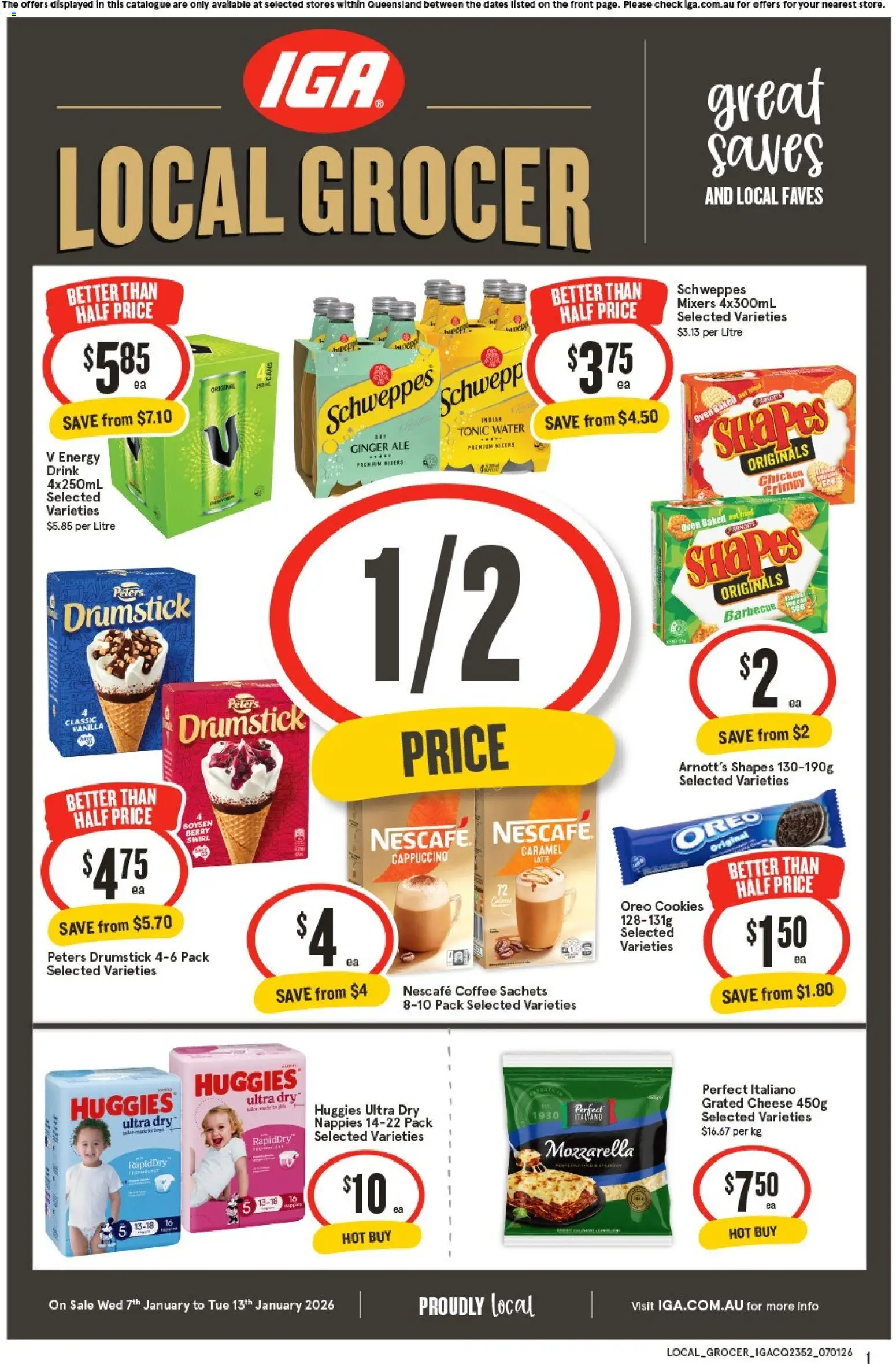 IGA catalogue - valid from 07.01.2026 | Page: 1 | Products: Chicken, Water, Nescafe, Oven