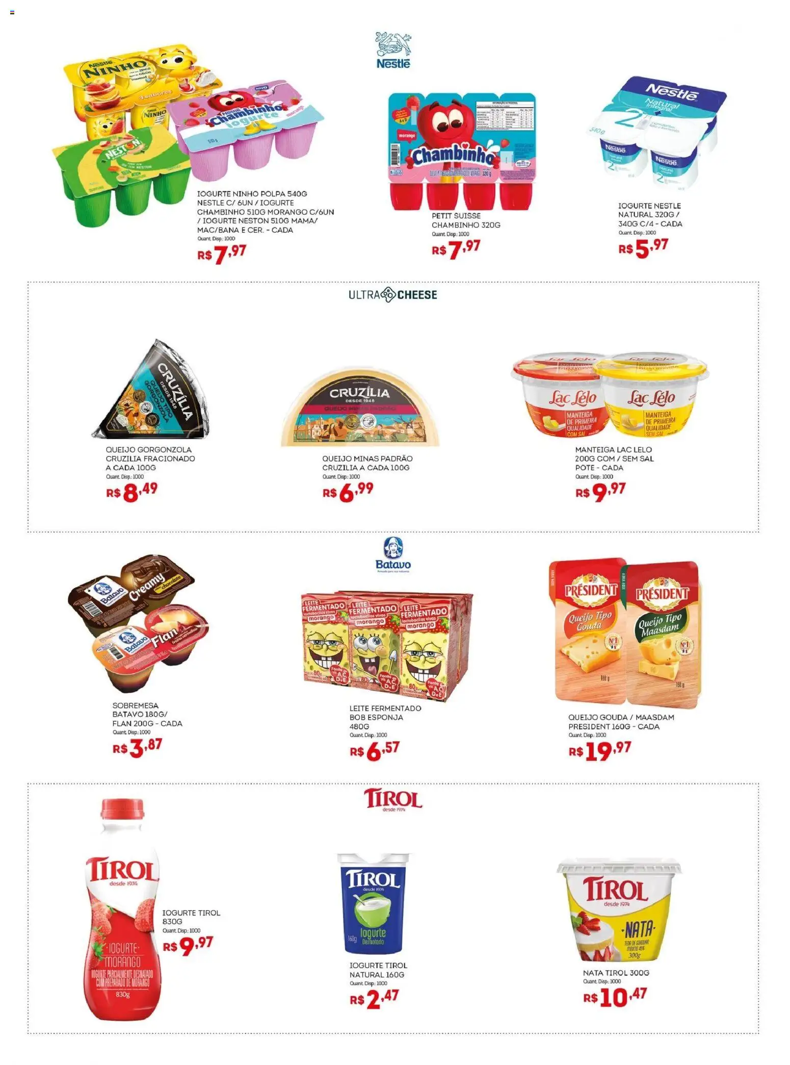 Bistek Supermercados Folheto - válido de 12.11.2025 | Página: 14 | Produtos: Leite, Queijo, Nata, Leite fermentado