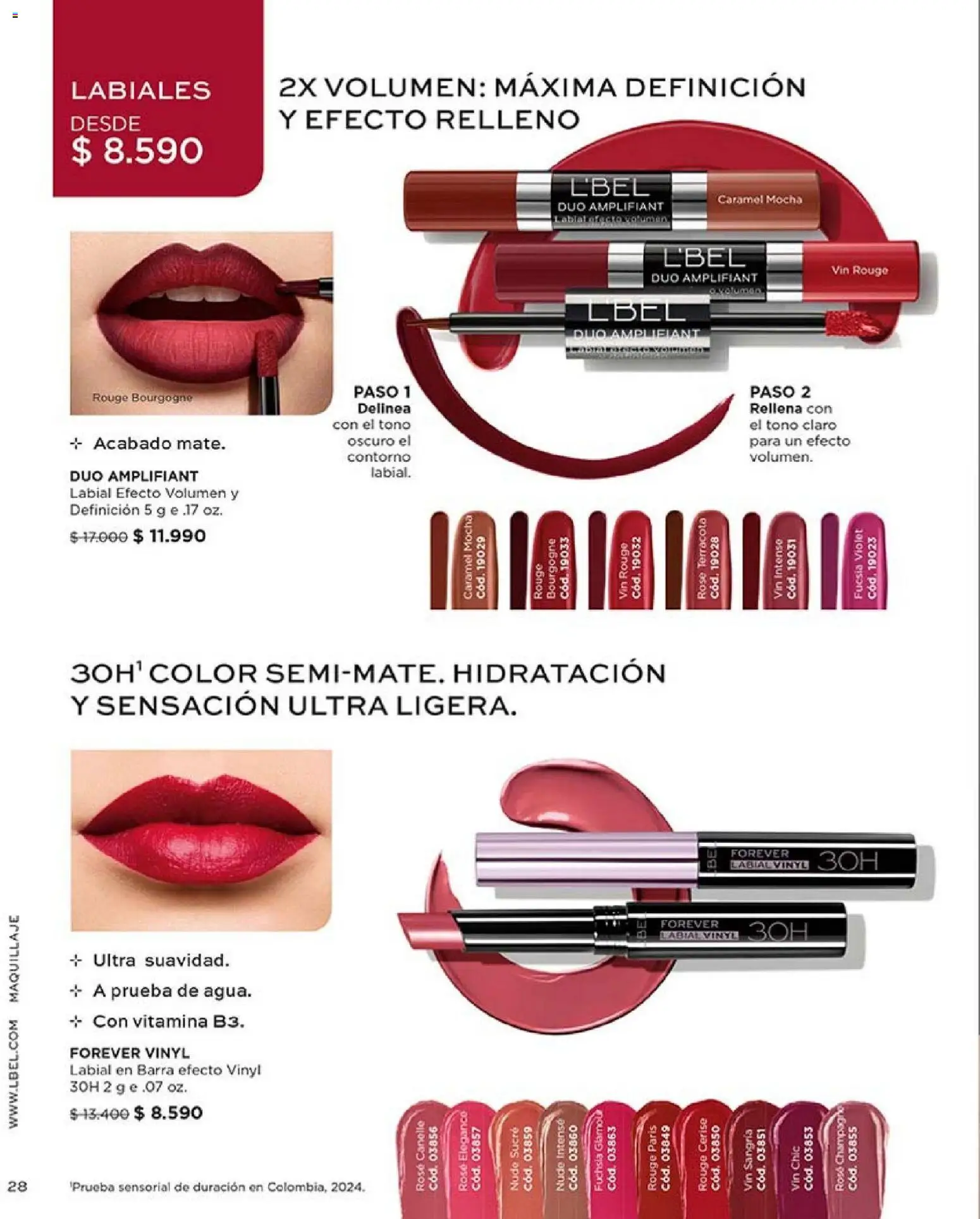 Catálogo L'Bel Campaña 18 │ válido desde el 30.11.2025 | Página: 28 | Productos: Contorno, Maquillaje, Labial