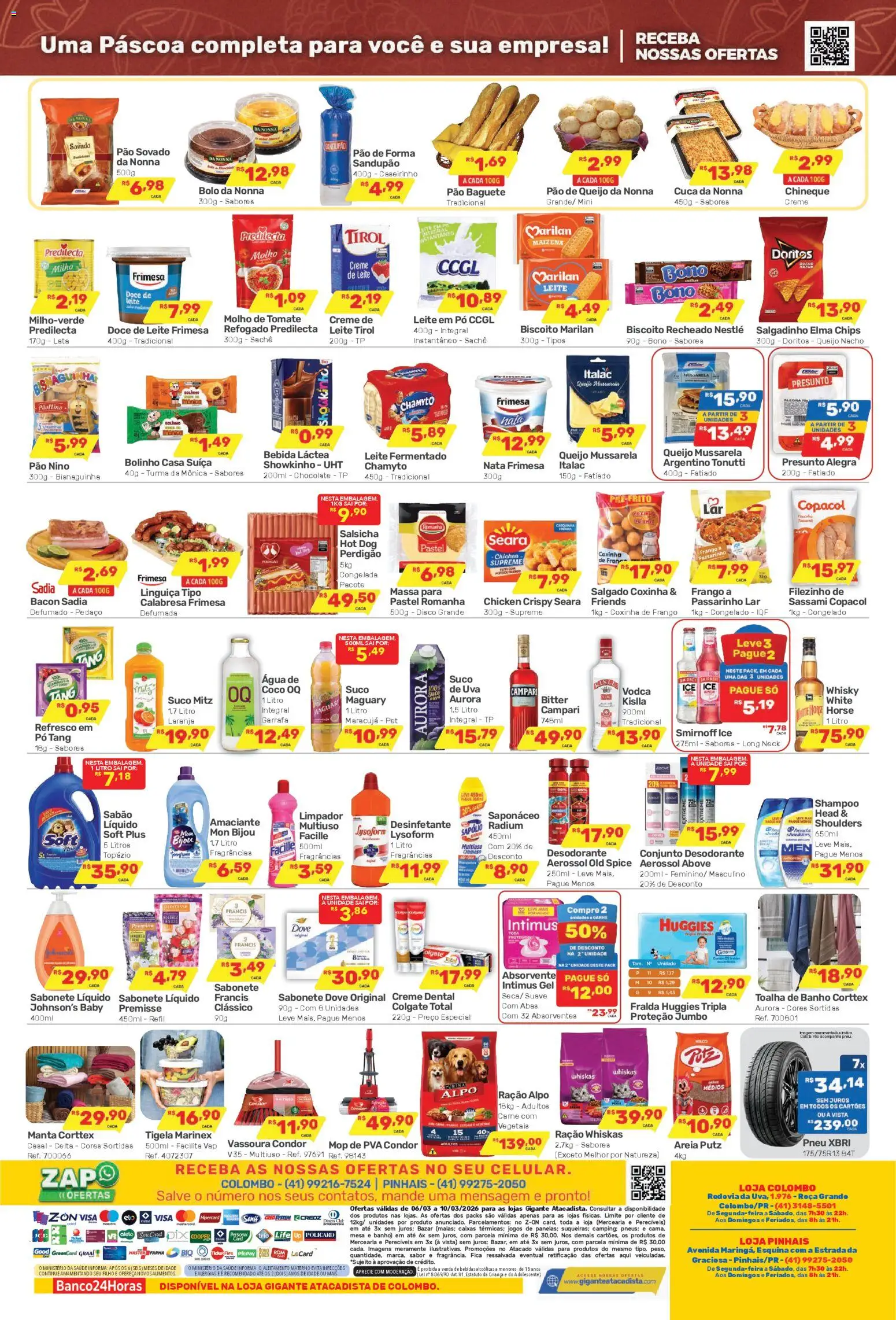 Gigante Atacadista Folheto - válido de 06.03.2026 | Página: 2 | Produtos: Elma Chips, Dove, Biscoito recheado, Disco