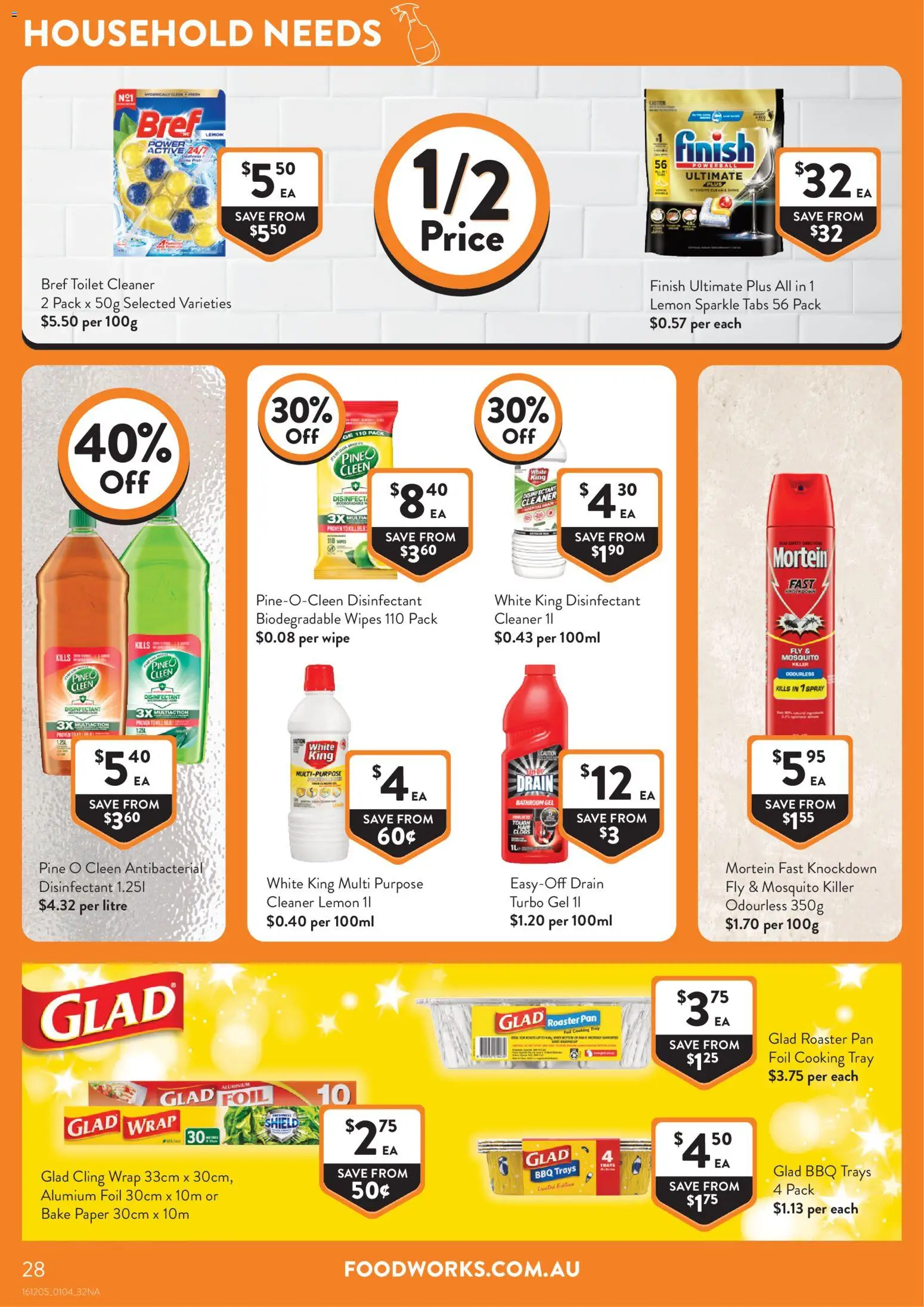Foodworks catalogue - valid from 01.04.2026 | Page: 28 | Products: Household, Lemon, Multipurpose, Bathroom