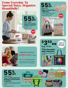 Preview of Fabricland weekly flyer / circulaire from shop Fabricland valid from 01.04.2026 | Page: 10 | Products: Bag, Sewing machine