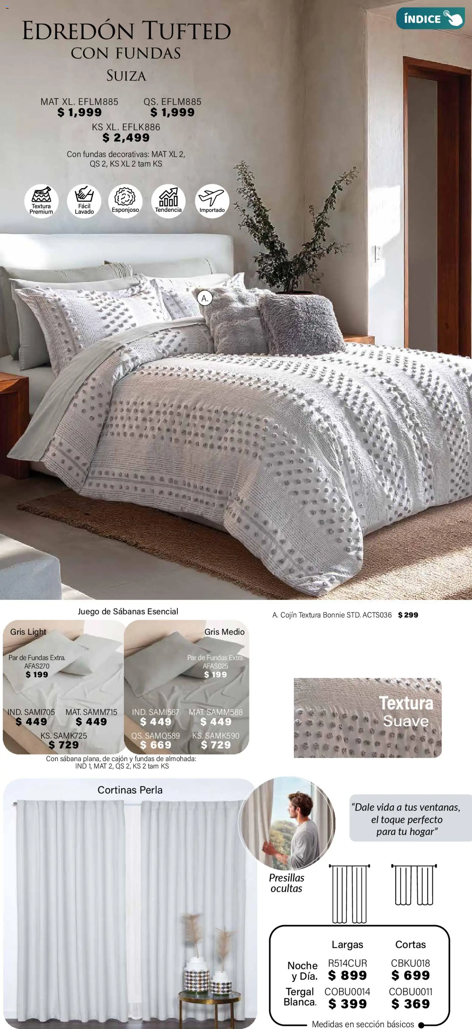 Nuevas ofertas de Colchas Concord válidas en toda la República Mexicana desde el 01.11.2025. ¡Encuentra las mejores ofertas en Colchas Concord Buen Fin! | Página: 139 | Productos: Juego, Almohada, Sabanas, Cortinas