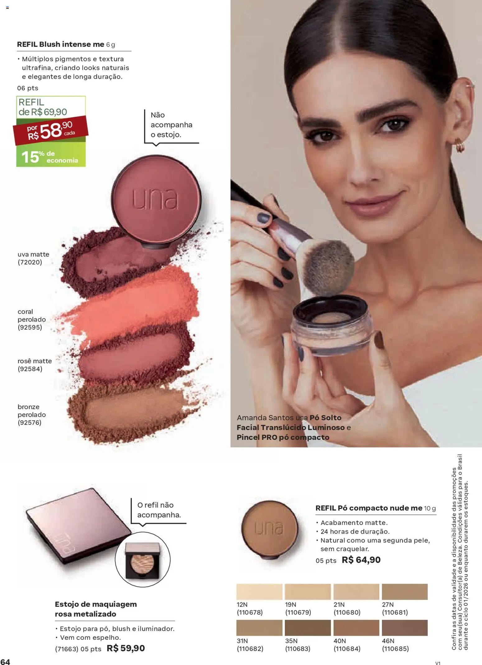 Natura Folheto - válido de 26.12.2025 | Página: 64 | Produtos: Pó compacto, Maquiagem, Pó, Blush