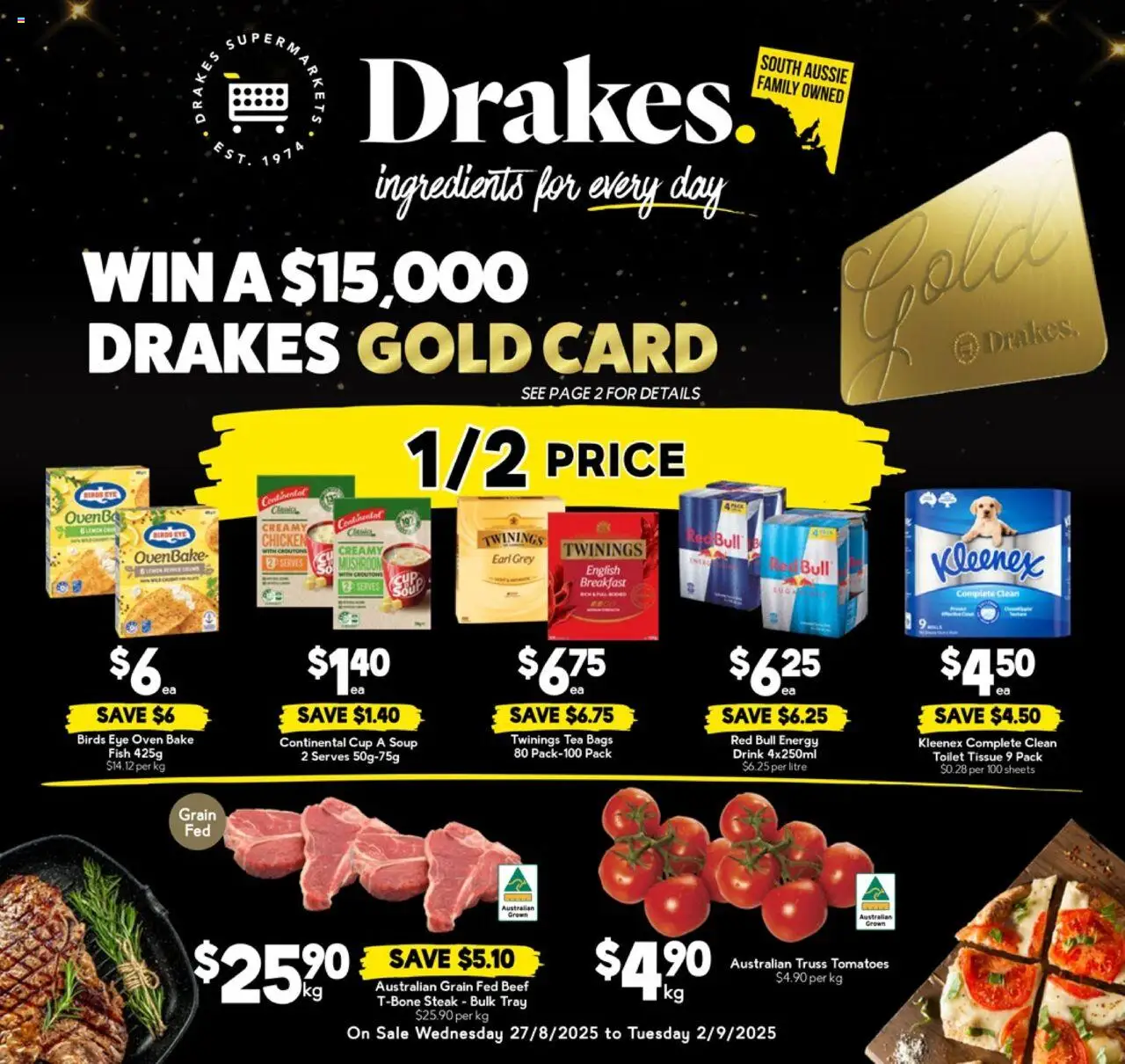 Drakes catalogue - valid from 27.08.2025 | Page: 1 | Products: Tomatoes, Fish, Soup, Oven