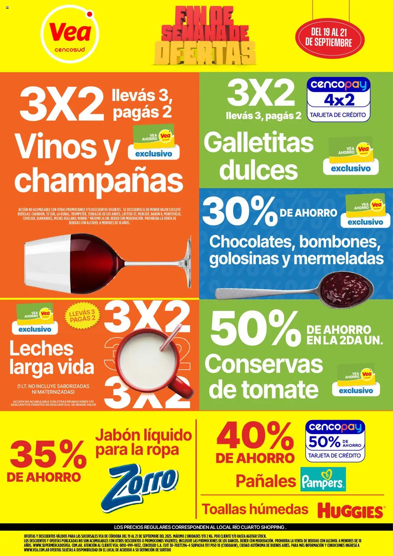Vea - Oferta fin de semana | Córdoba │ válido desde el 19.09.2025 | Página: 1 | Productos: Toallas, Jabón líquido, Ropa, Golosinas