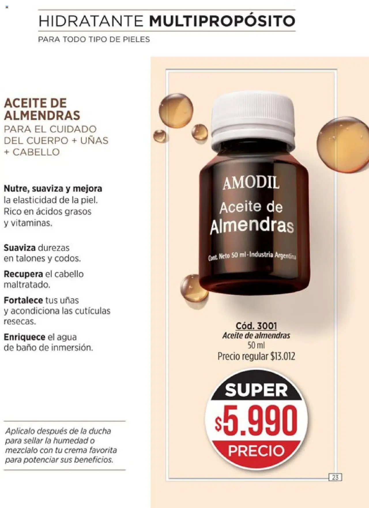 Catálogo Amodil Campaña 14 │ válido desde el 19.08.2025 | Página: 23 | Productos: Vitaminas, Ducha, Aceite, Agua