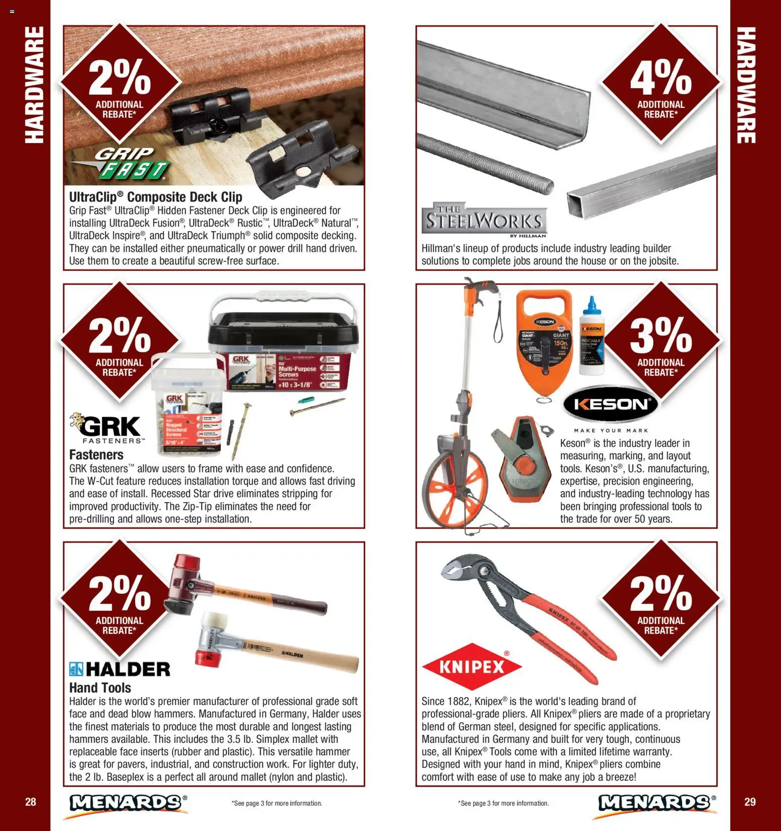 Menards Contractor Catalog - valid from 01.01.2026 | Page: 15 | Products: Fastener, Clip, Hammer, Lighter