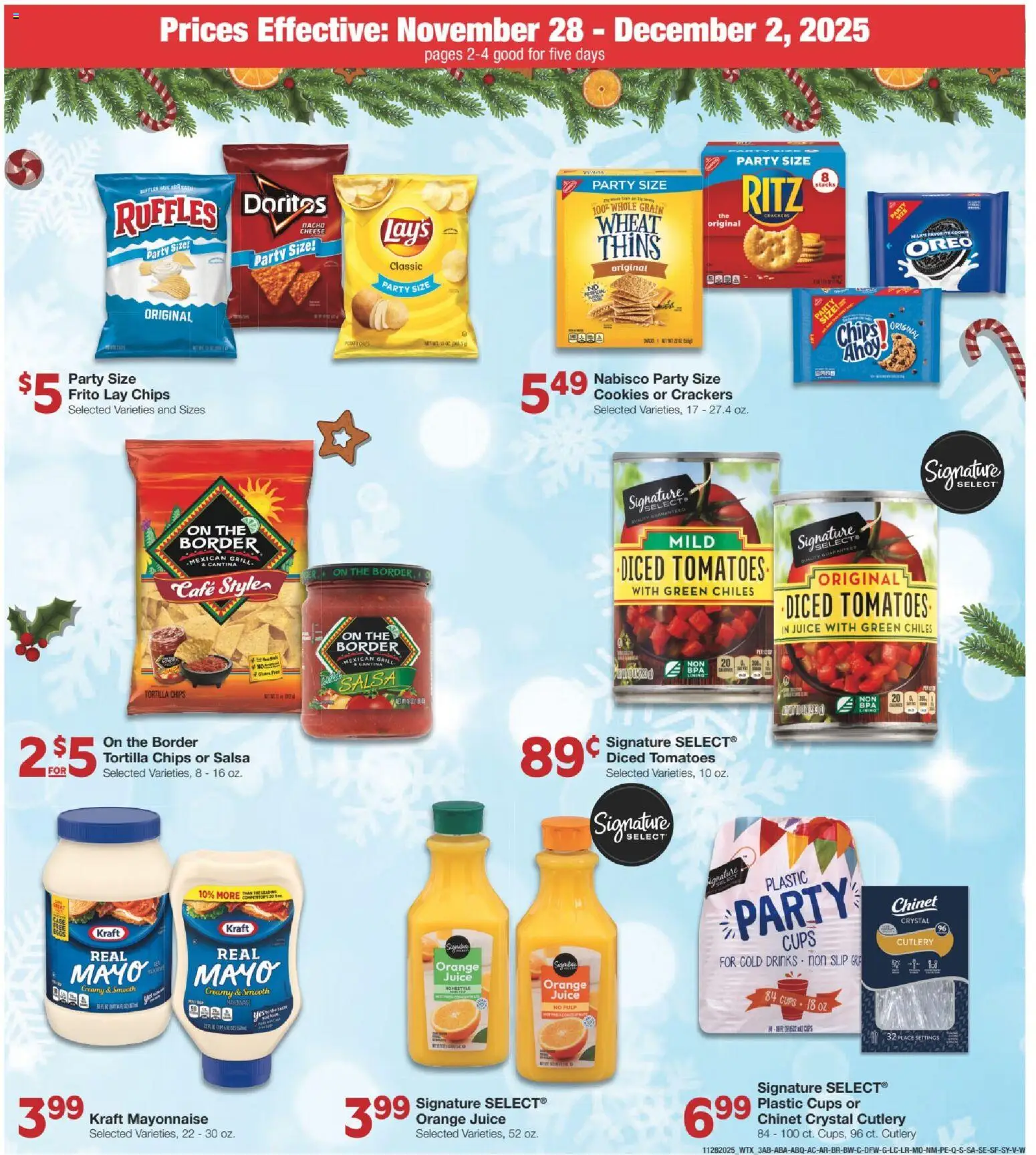United Supermarkets Weekly Ad - valid from 28.11.2025 | Page: 3 | Products: Juice, Cookies, Mayonnaise, Grill