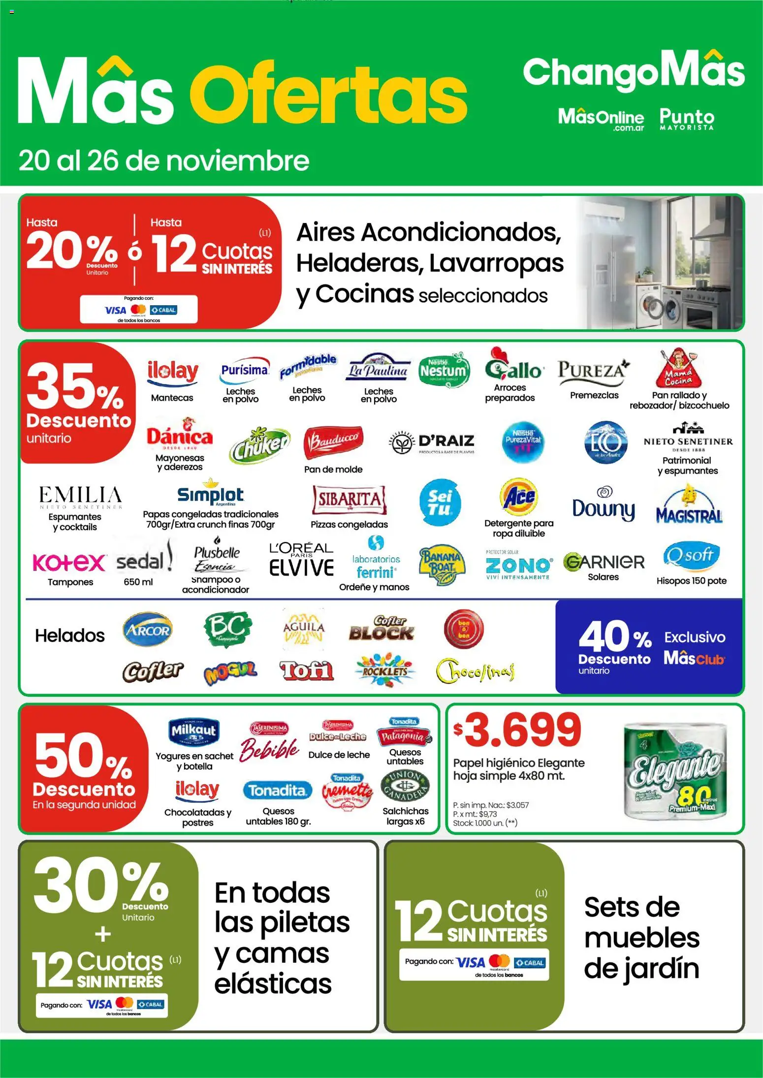 Changomas ofertas │ válido desde el 20.11.2025 | Página: 1 | Productos: Papel higiénico, Cocina, Banana, Dulce de leche