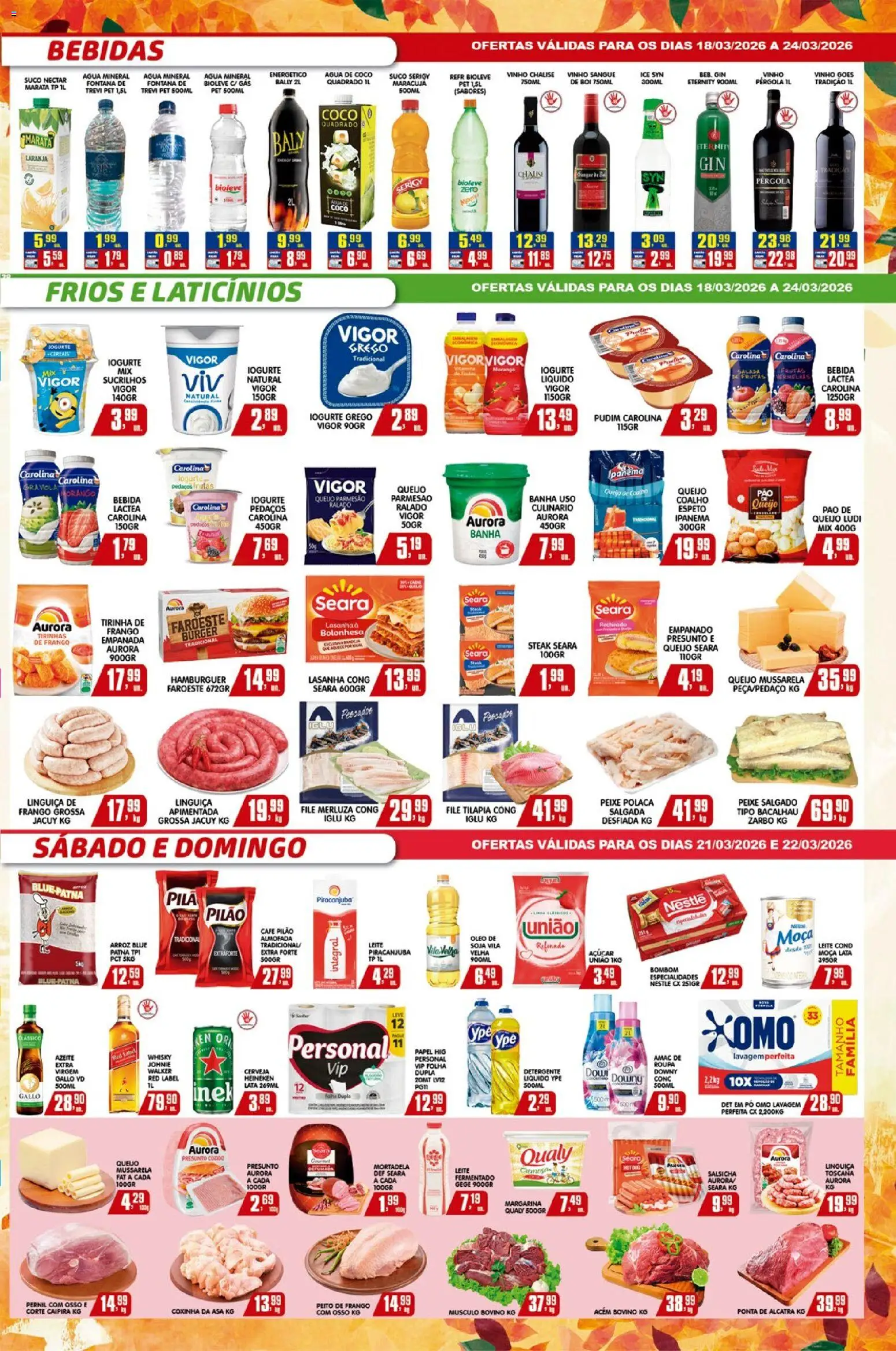 Higa's Supermercado Folheto - válido de 18.03.2026 | Página: 3 | Produtos: Água de coco, Parmesão, Açúcar, Margarina