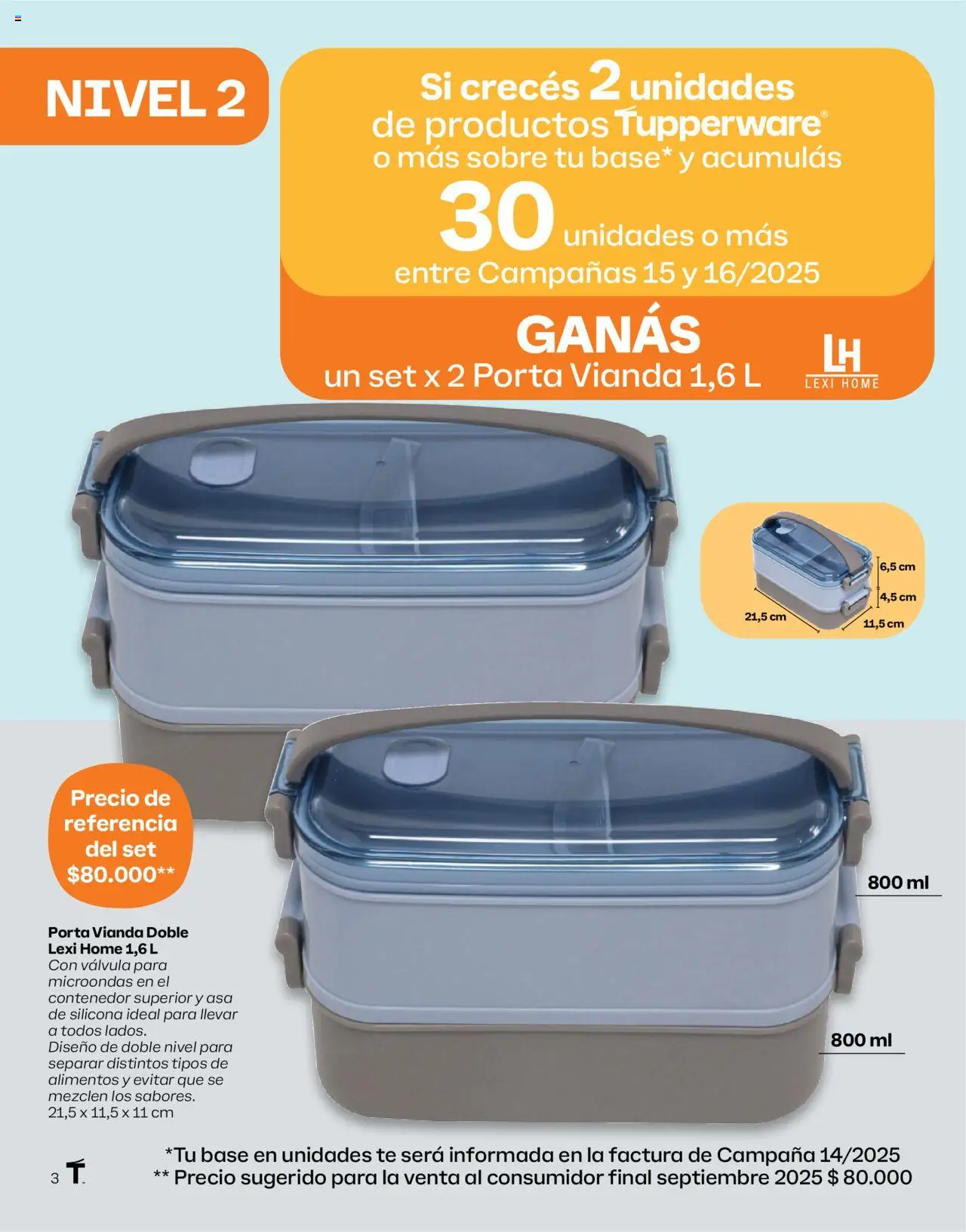 Tupperware - Programa de Incentivos │ válido desde el 15.09.2025 | Página: 3 | Productos: Campana, Microondas, Té, Vianda