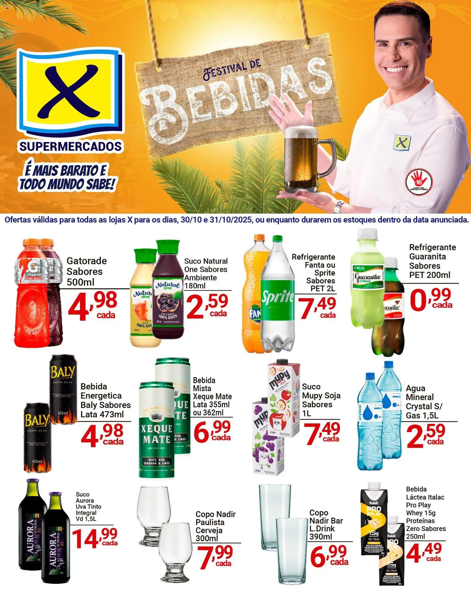 X Supermercados Folheto - válido de 30.10.2025 | Página: 2 | Produtos: Suco, Cerveja, Bebida, Soja