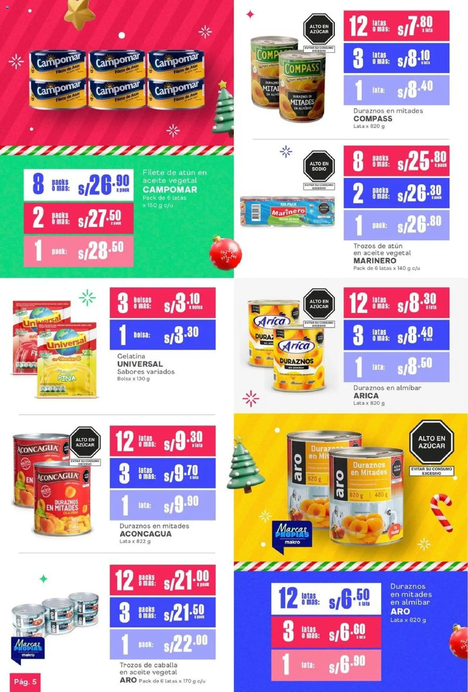 Catálogo Makro válido desde 01.12.2025 | Página: 5 | Productos: Aceite, Piña, Bolsa