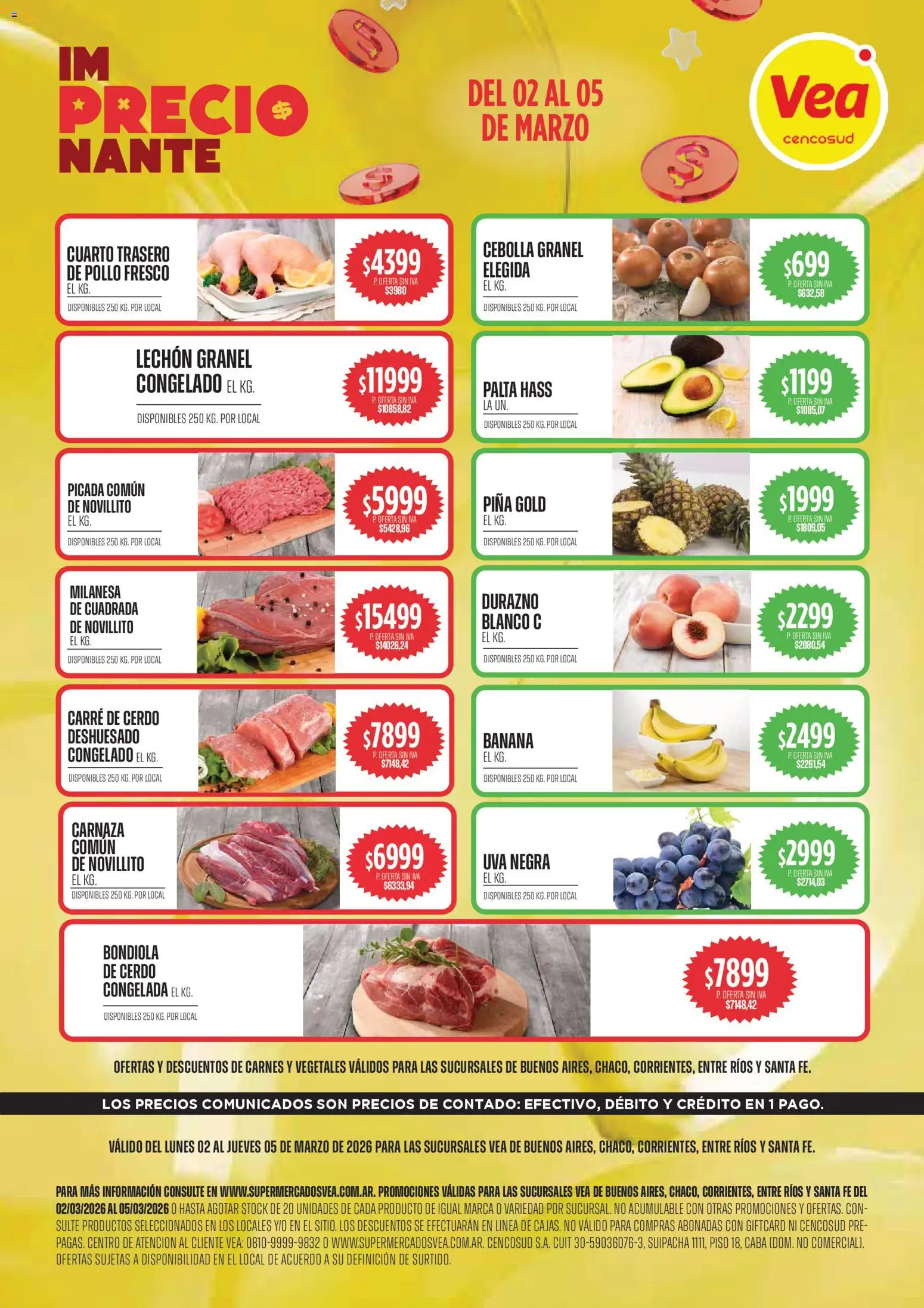 Vea - Oferta Semanal  │ válido desde el 02.03.2026 | Página: 1 | Productos: Pollo, Milanesa, Cerdo, Piña