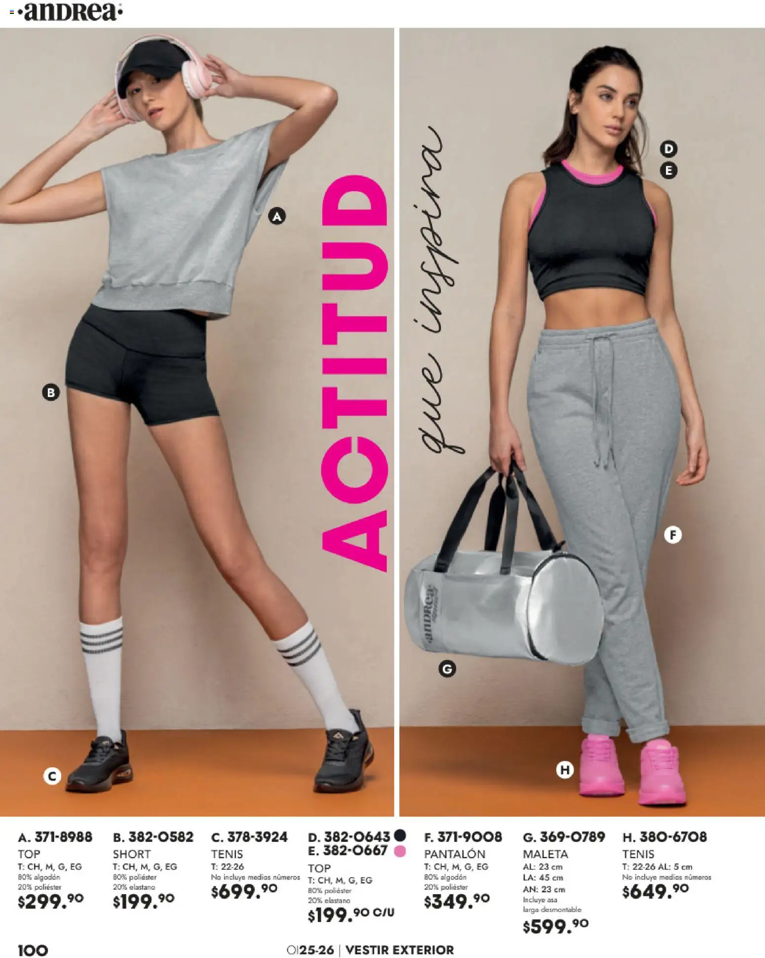 Nuevas ofertas de Andrea válidas en toda la República Mexicana desde el 26.11.2025. ¡Encuentra las mejores ofertas en Andrea catálogo Vestir! | Página: 100 | Productos: Tenis, Maleta, Algodón, Short