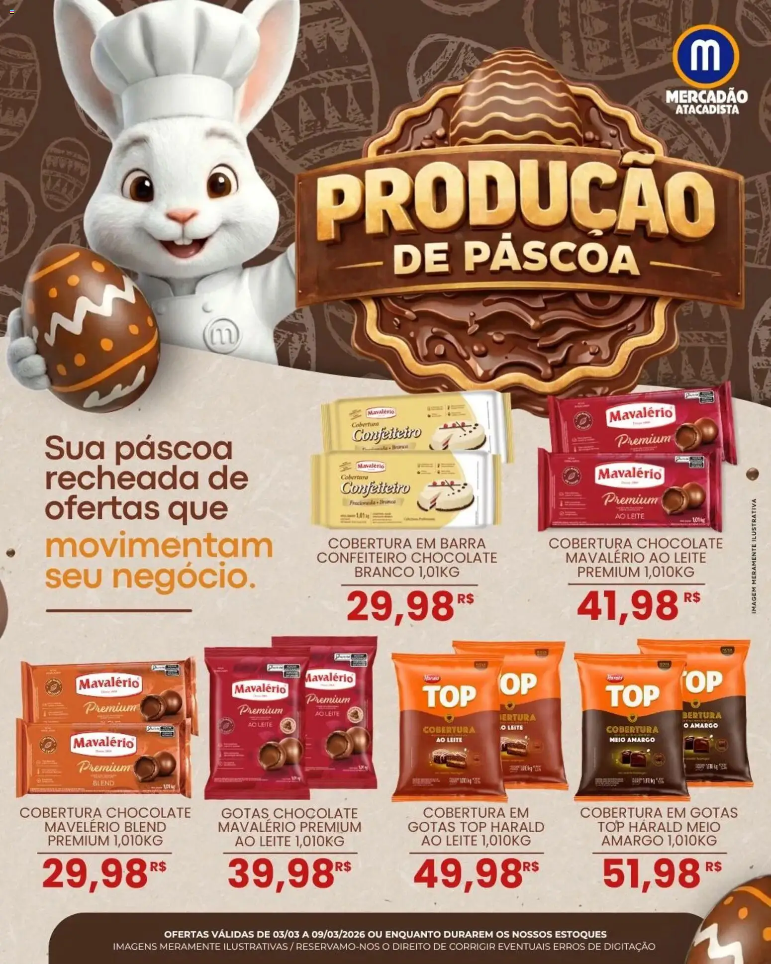 Mercadão Atacadista Folheto - válido de 03.03.2026 | Página: 1 | Produtos: Leite, Chocolate