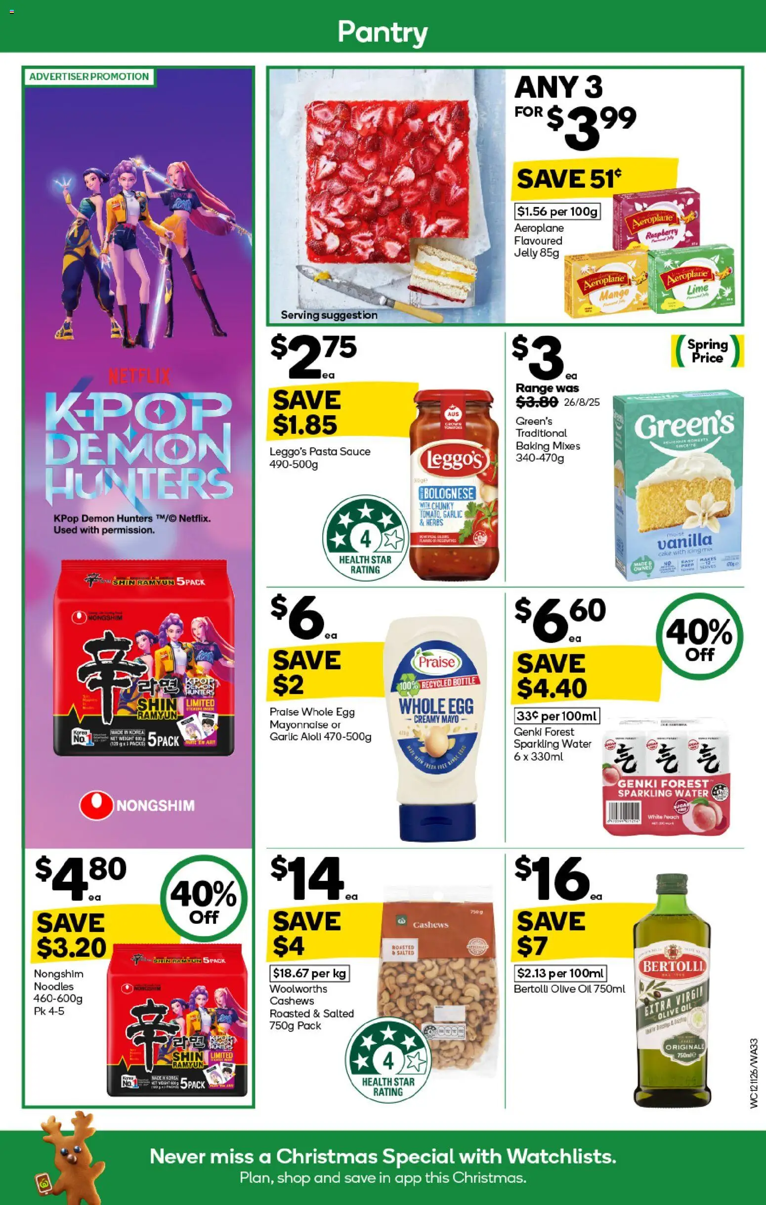 Woolworths catalogue - valid from 12.11.2025 | Page: 33 | Products: Noodles, Water, Mayonnaise, Peach
