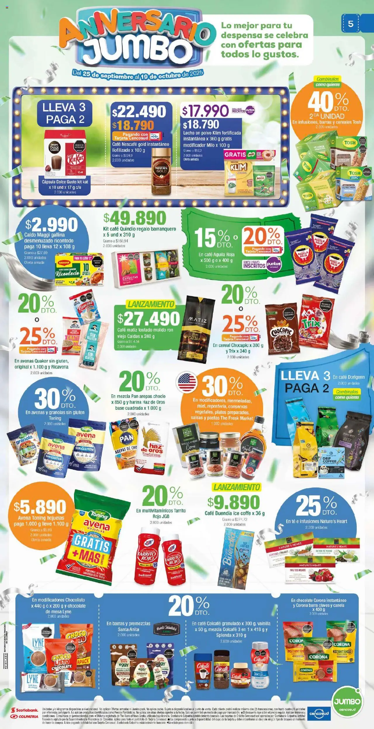 Jumbo revista - valida desde el 25.09.2025 | Página: 5 | Productos: Polvo, Aceite, Chocolate, Pizza