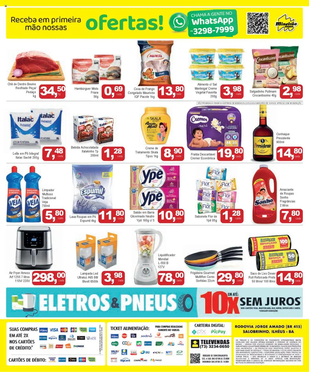 Mineirão Atacarejo Folheto - válido de 04.08.2025 | Página: 2 | Produtos: Liquidificador, Leite, Sabonete, Sal