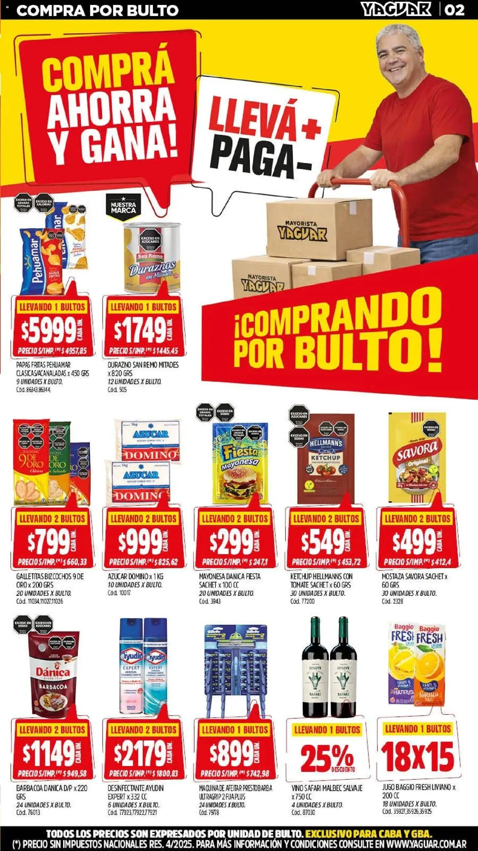 Yaguar - Oferta Semanal Buenos Aires │ válido desde el 30.03.2026 | Página: 2 | Productos: Azucar, Mostaza, Jugo, Vino
